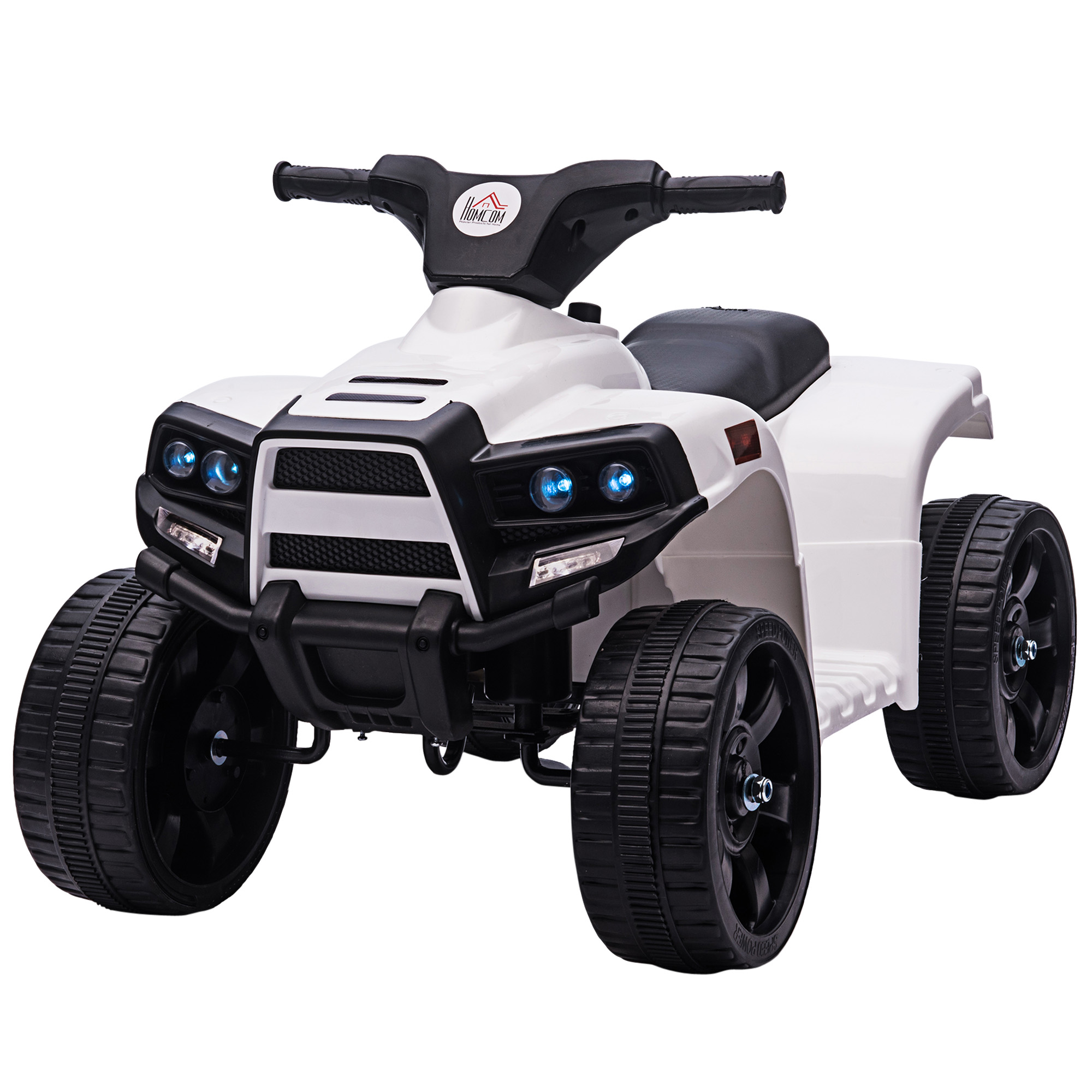 ATV electric pentru copii HOMCOM, lumini si claxon, negru/alb | Aosom RO ATV electric pentru copii HOMCOM, lumini si claxon, negru/alb | Aosom RO