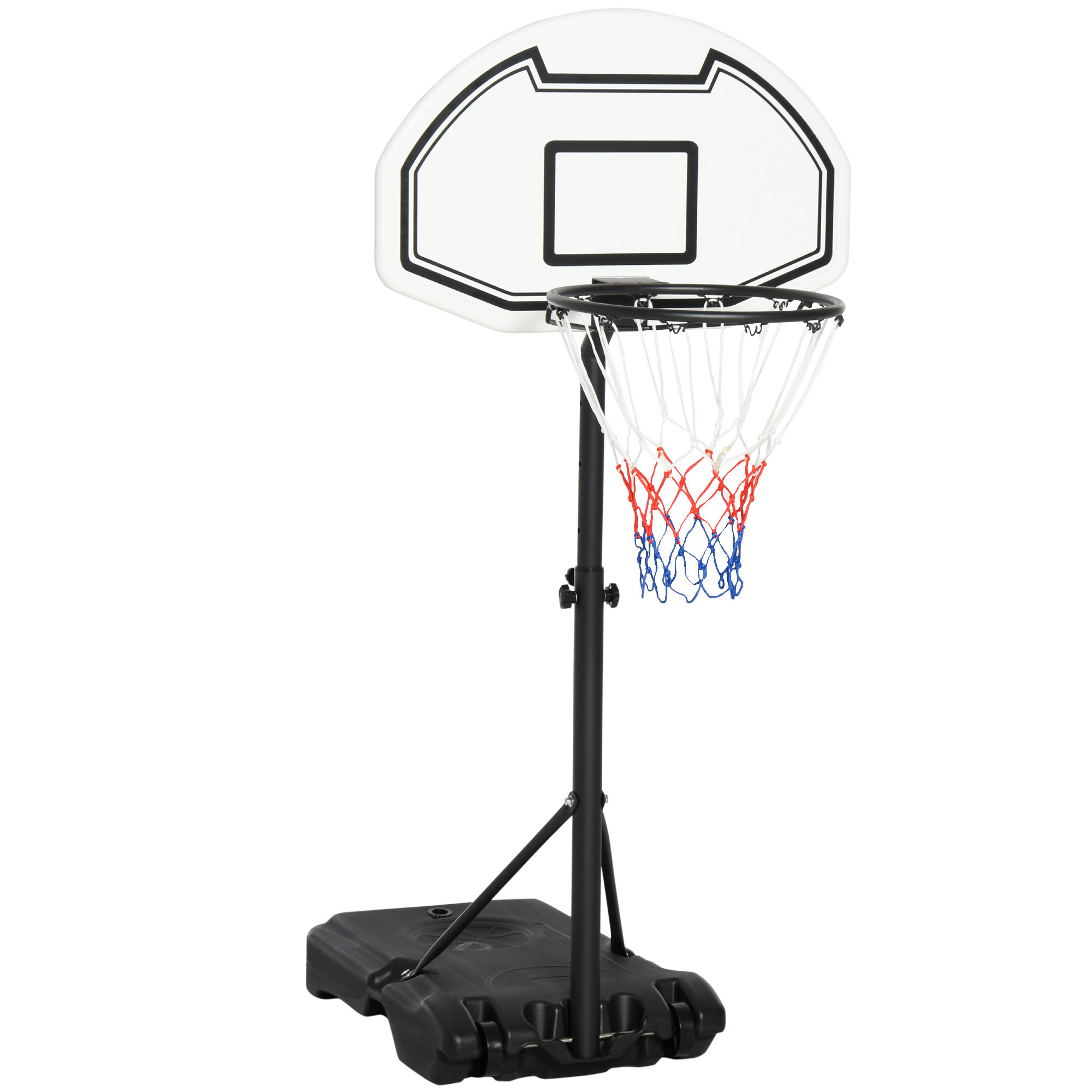 Cos Baschet pentru Copii cu Inaltime Reglabila 132.5-161.5cm pentru Gradina si Piscina cu Baza care se Umple si Roti, Multicolor HOMCOM | Aosom RO Cos Baschet pentru Copii cu Inaltime Reglabila 132.5-161.5cm pentru Gradina si Piscina cu Baza care se Umple si Roti, Multicolor HOMCOM | Aosom RO