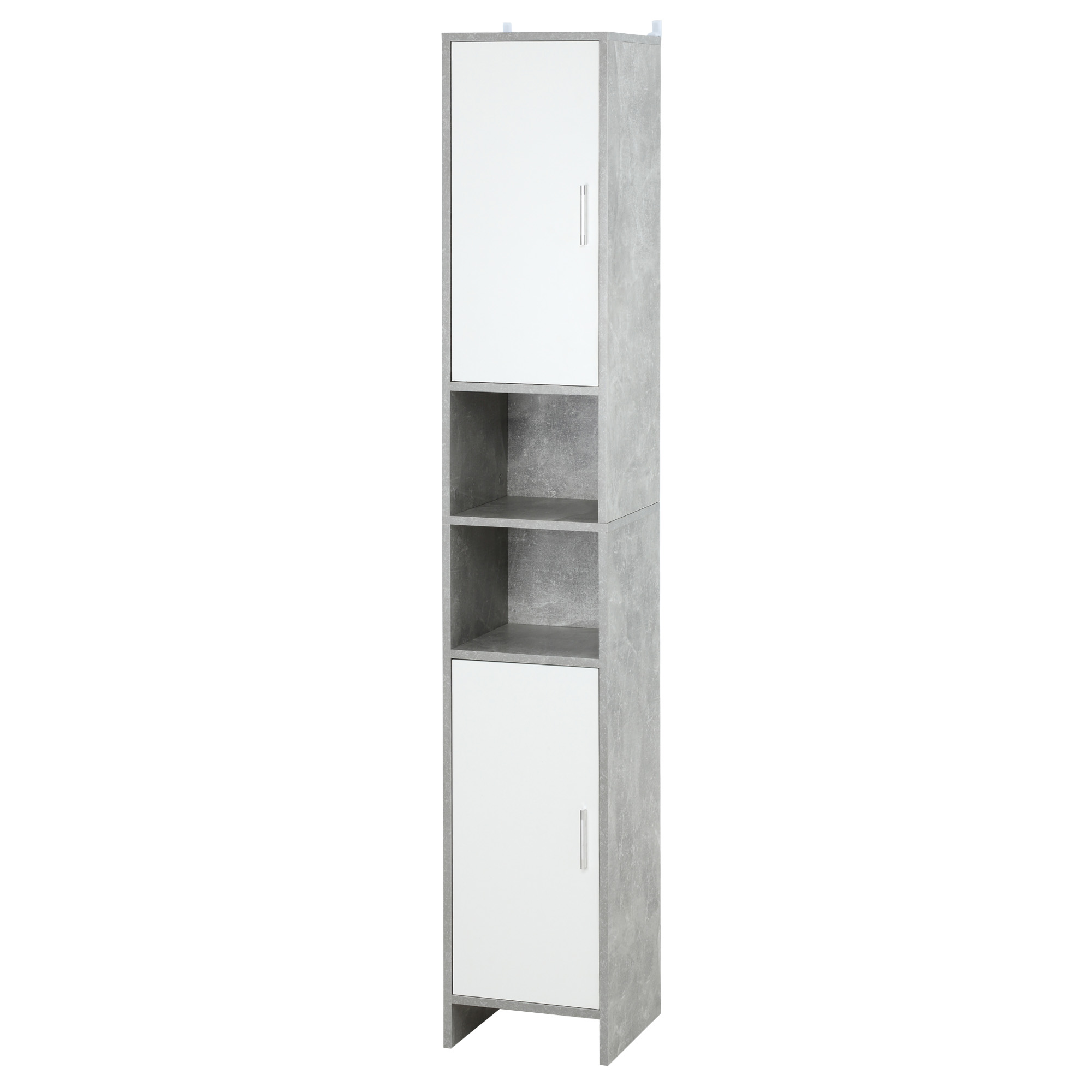 Dulap Baie Kleankin pentru Economisire Spațiu, 2 Uși, PAL, Efect Ciment, Gri-Alb, 30x30x180cm | Aosom Romania Dulap Baie Kleankin pentru Economisire Spațiu, 2 Uși, PAL, Efect Ciment, Gri-Alb, 30x30x180cm | Aosom Romania