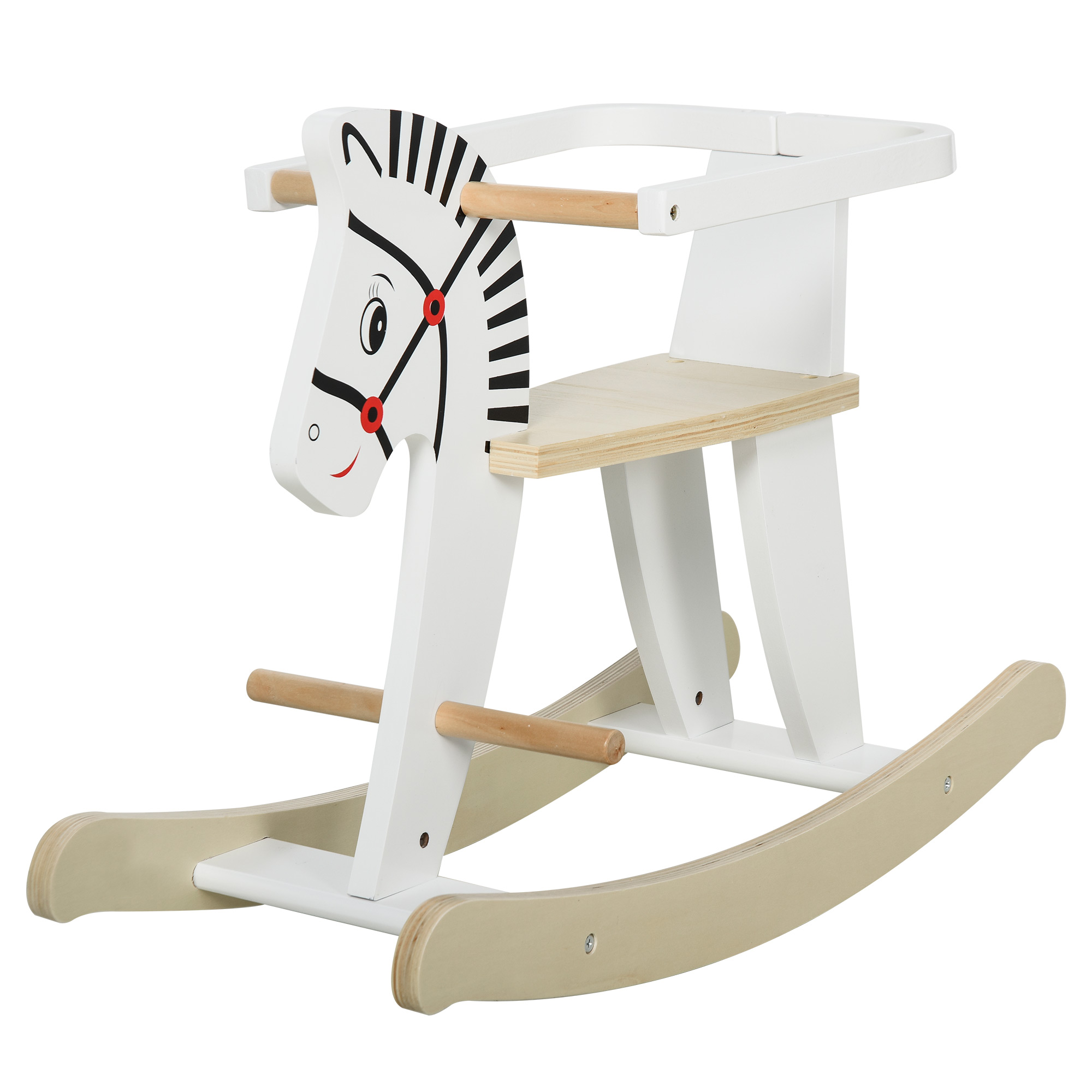 HOMCOM Căluț Balansoar Clasic din Lemn pentru Copii 1-3 Ani, Design Sigur cu Margine și Suport pentru Picioare, 68x26.5x48cm, Alb | Aosom Romania HOMCOM Căluț Balansoar Clasic din Lemn pentru Copii 1-3 Ani, Design Sigur cu Margine și Suport pentru Picioare, 68x26.5x48cm, Alb | Aosom Romania