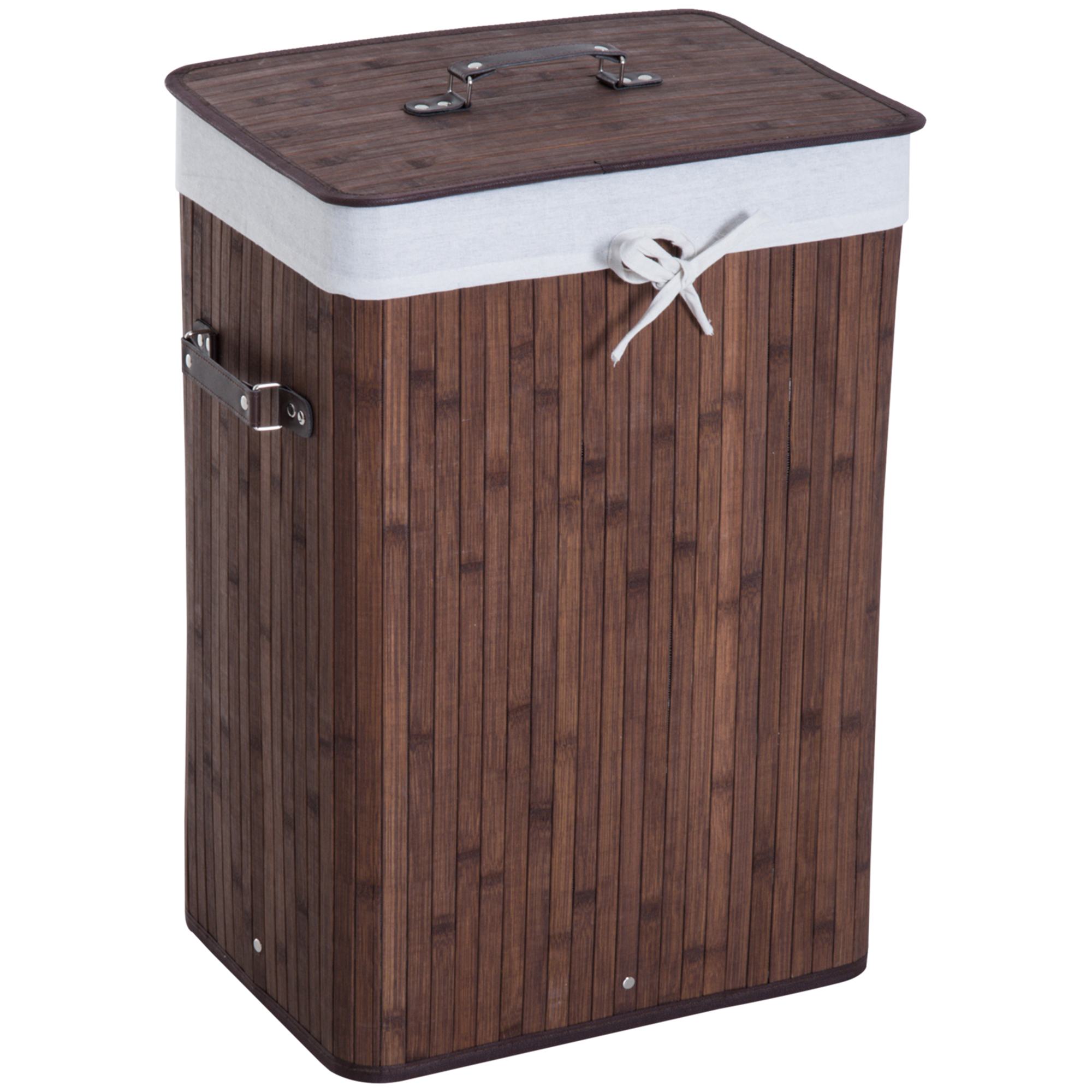 HOMCOM Coș de Rufe din Bambus cu Capac și Geantă Detașabilă, 40x30x60cm, Design Elegant în Maro | Aosom Romania HOMCOM Coș de Rufe din Bambus cu Capac și Geantă Detașabilă, 40x30x60cm, Design Elegant în Maro | Aosom Romania