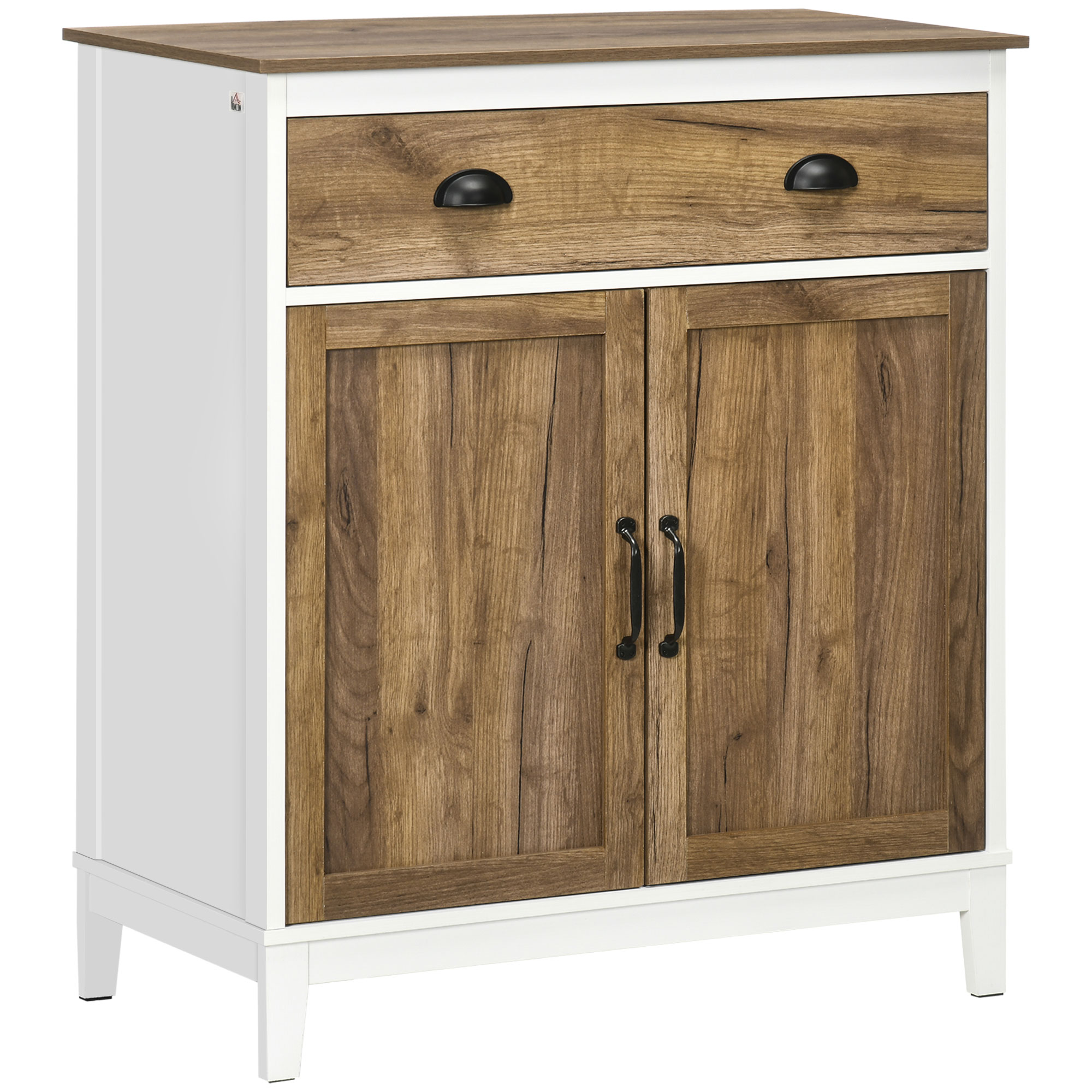 HOMCOM Dulap Multifuncțional Rustic din PAL cu Sertar și Spațiu de Depozitare, 78.5x39x89.4cm, Design Clasic, Alb | Aosom Romania HOMCOM Dulap Multifuncțional Rustic din PAL cu Sertar și Spațiu de Depozitare, 78.5x39x89.4cm, Design Clasic, Alb | Aosom Romania