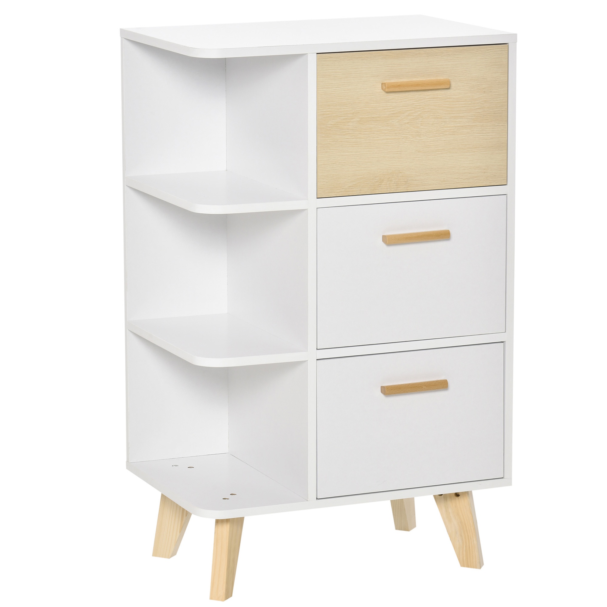 HOMCOM Dulăpior Multifuncțional Alb, 3 Rafturi Deschise și Sertar, 60x40x100 cm, pentru Orice Cameră | Aosom Romania HOMCOM Dulăpior Multifuncțional Alb, 3 Rafturi Deschise și Sertar, 60x40x100 cm, pentru Orice Cameră | Aosom Romania