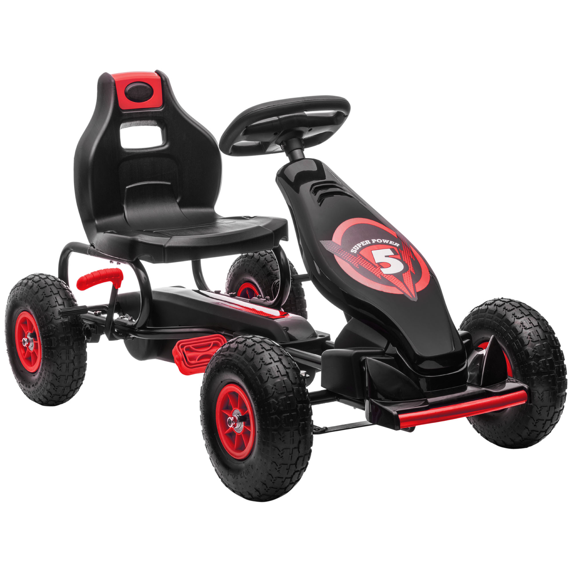 HOMCOM Go Kart cu pedale pentru copii, Go Kart de curse cu scaun ajustabil, cauciucuri gonflabile, amortizare a socurilor | AOSOM RO HOMCOM Go Kart cu pedale pentru copii, Go Kart de curse cu scaun ajustabil, cauciucuri gonflabile, amortizare a socurilor | AOSOM RO