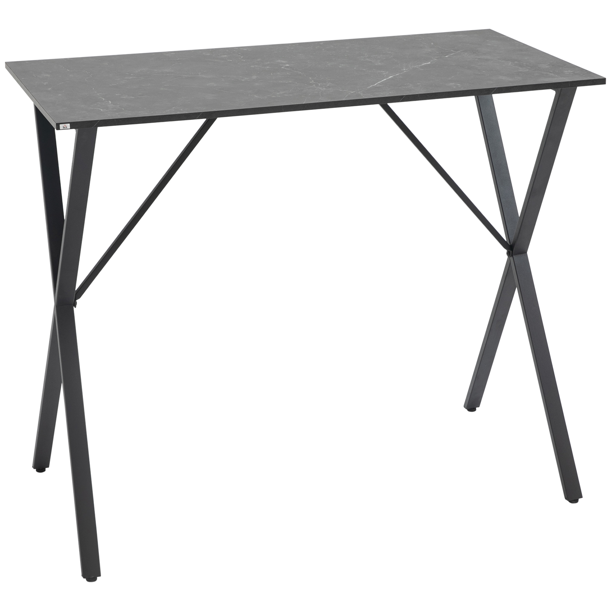 HOMCOM Masă de Bar Rectangulară pentru 4, Blat Efect de Marmură, Design Modern, 120x60x102 cm, Negru | Aosom Romania HOMCOM Masă de Bar Rectangulară pentru 4, Blat Efect de Marmură, Design Modern, 120x60x102 cm, Negru | Aosom Romania