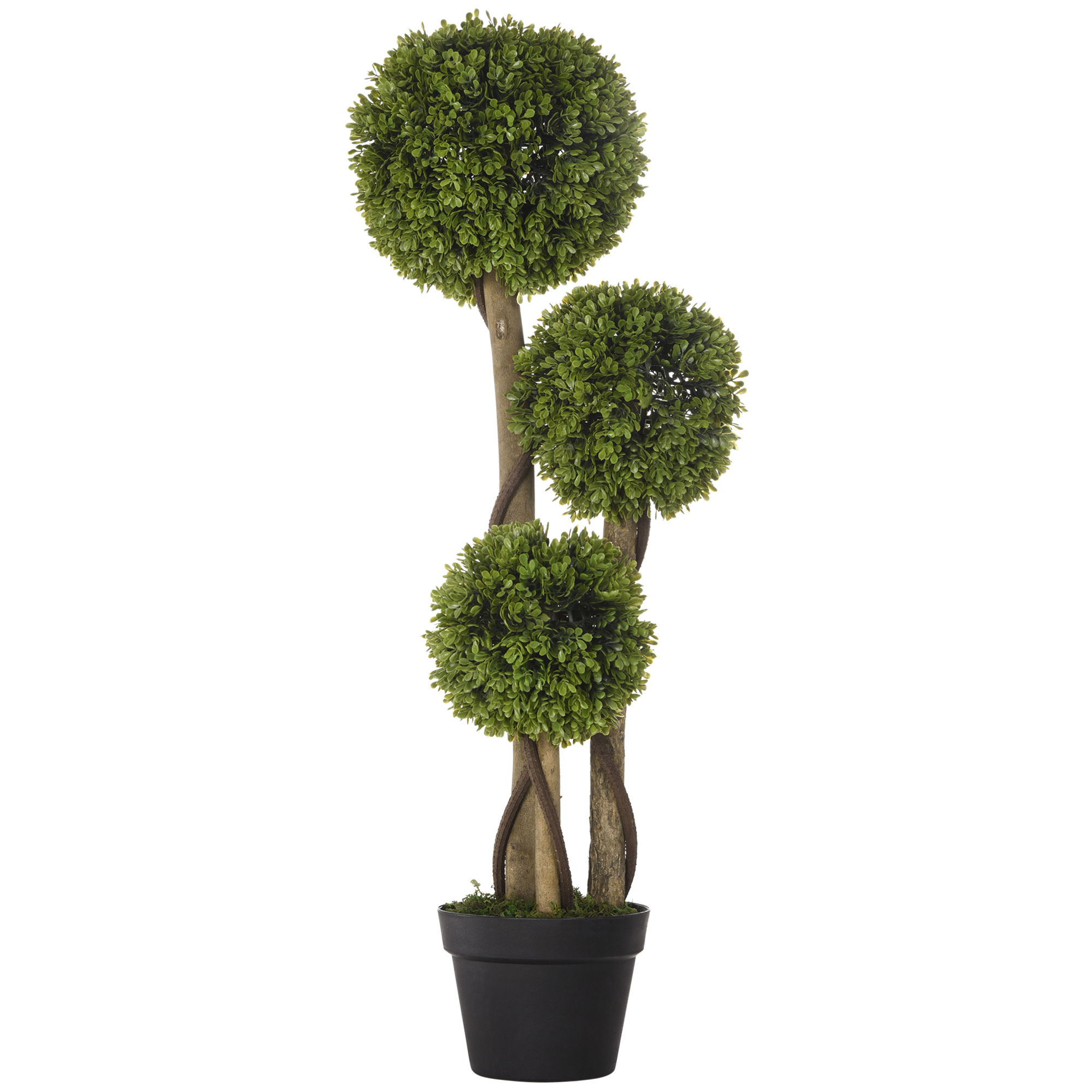 HOMCOM Plante Artificiale Decorative Buxus, Planță Sferică în Ghiveci, Plante Artificiale pentru Decor de Interior și Exterior, 90cm HOMCOM Plante Artificiale Decorative Buxus, Planță Sferică în Ghiveci, Plante Artificiale pentru Decor de Interior și Exterior, 90cm