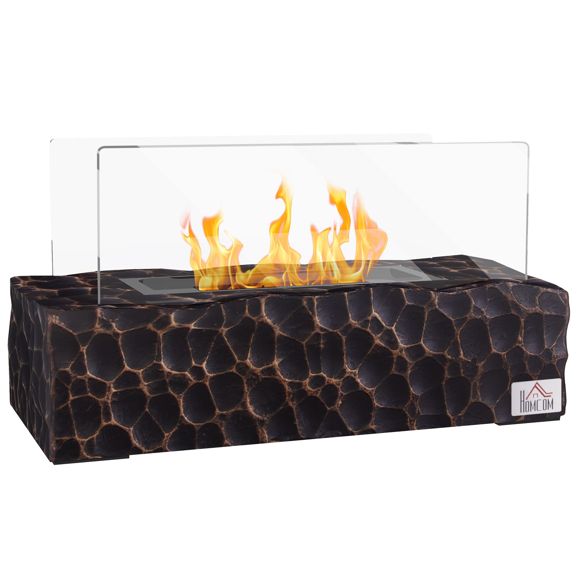 HOMCOM Semineu cu Blat cu Etanol, cu Bioetanol din Beton cu Capac din Sticla Securizata, Rezervor de 0,15L, Max 8㎡, Ardere 30-45 Minute, Negru HOMCOM Semineu cu Blat cu Etanol, cu Bioetanol din Beton cu Capac din Sticla Securizata, Rezervor de 0,15L, Max 8㎡, Ardere 30-45 Minute, Negru