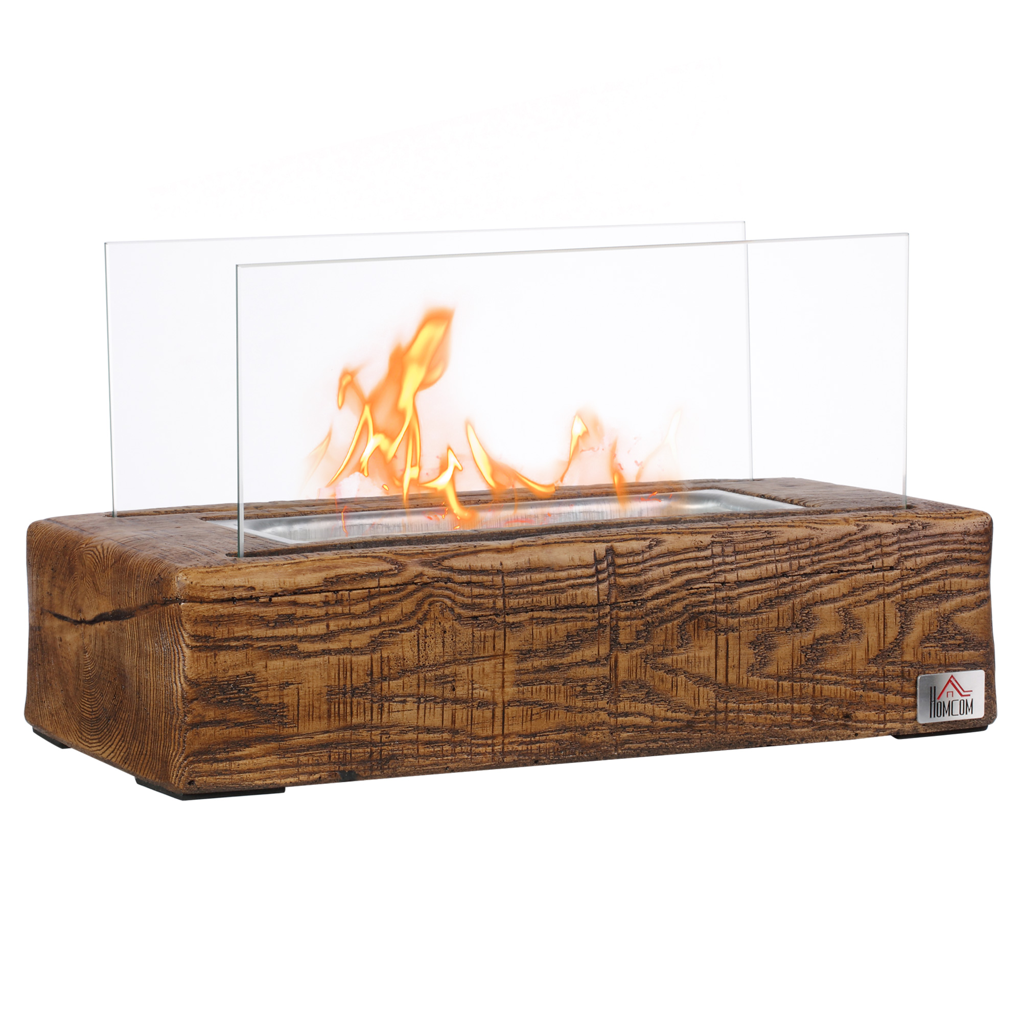 HOMCOM Semineu de masa cu alcool, capac din otel inoxidabil pentru interior si exterior, 0,15 L Max 18 m² | AOSOM RO HOMCOM Semineu de masa cu alcool, capac din otel inoxidabil pentru interior si exterior, 0,15 L Max 18 m² | AOSOM RO