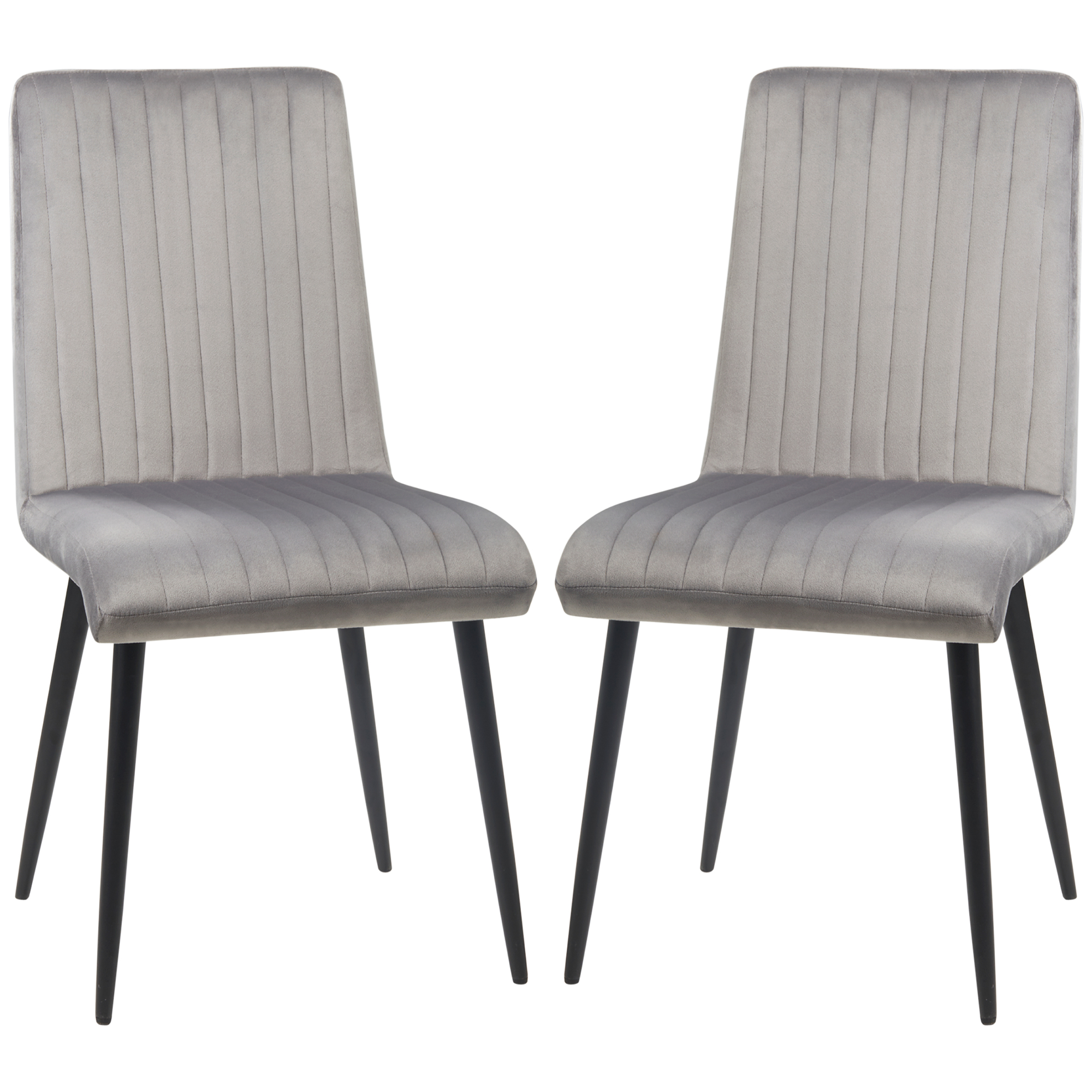 HOMCOM Set 2 Scaune Elegante pentru Dining, Catifea Gri și Picioare din Oțel, Confortabile, Suportă până la 120kg | Aosom Romania HOMCOM Set 2 Scaune Elegante pentru Dining, Catifea Gri și Picioare din Oțel, Confortabile, Suportă până la 120kg | Aosom Romania
