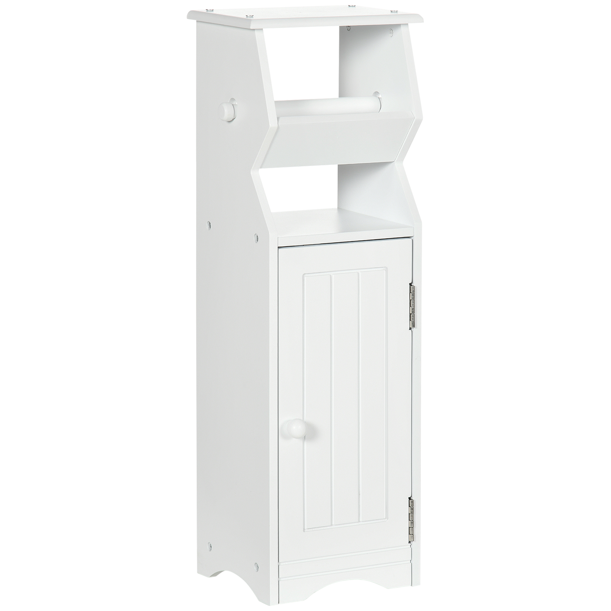 Kleankin Dulap de Baie Compact, Economisire Spațiu, MDF Alb, Compartiment pentru Hârtie Igienică, 19x15x56 cm | Aosom Romania Kleankin Dulap de Baie Compact, Economisire Spațiu, MDF Alb, Compartiment pentru Hârtie Igienică, 19x15x56 cm | Aosom Romania