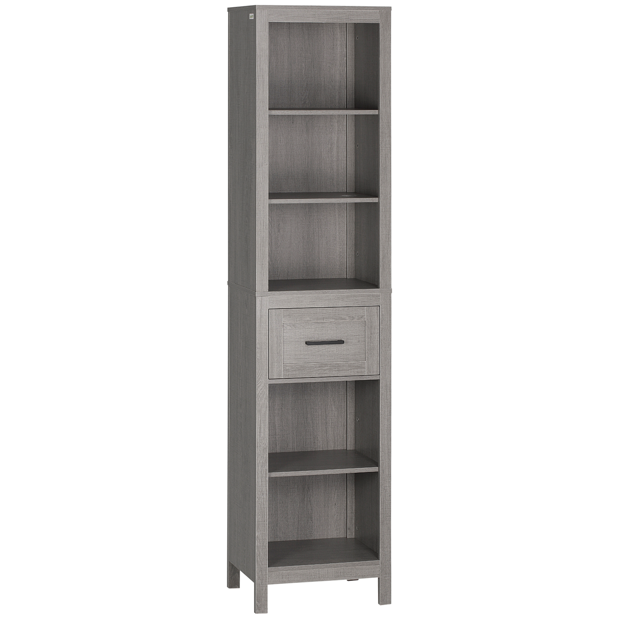 Kleankin Organizator Baie cu Sertar și 5 Rafturi, Spațiu Depozitare Amplu, Design Compact, Gri | Aosom Romania Kleankin Organizator Baie cu Sertar și 5 Rafturi, Spațiu Depozitare Amplu, Design Compact, Gri | Aosom Romania