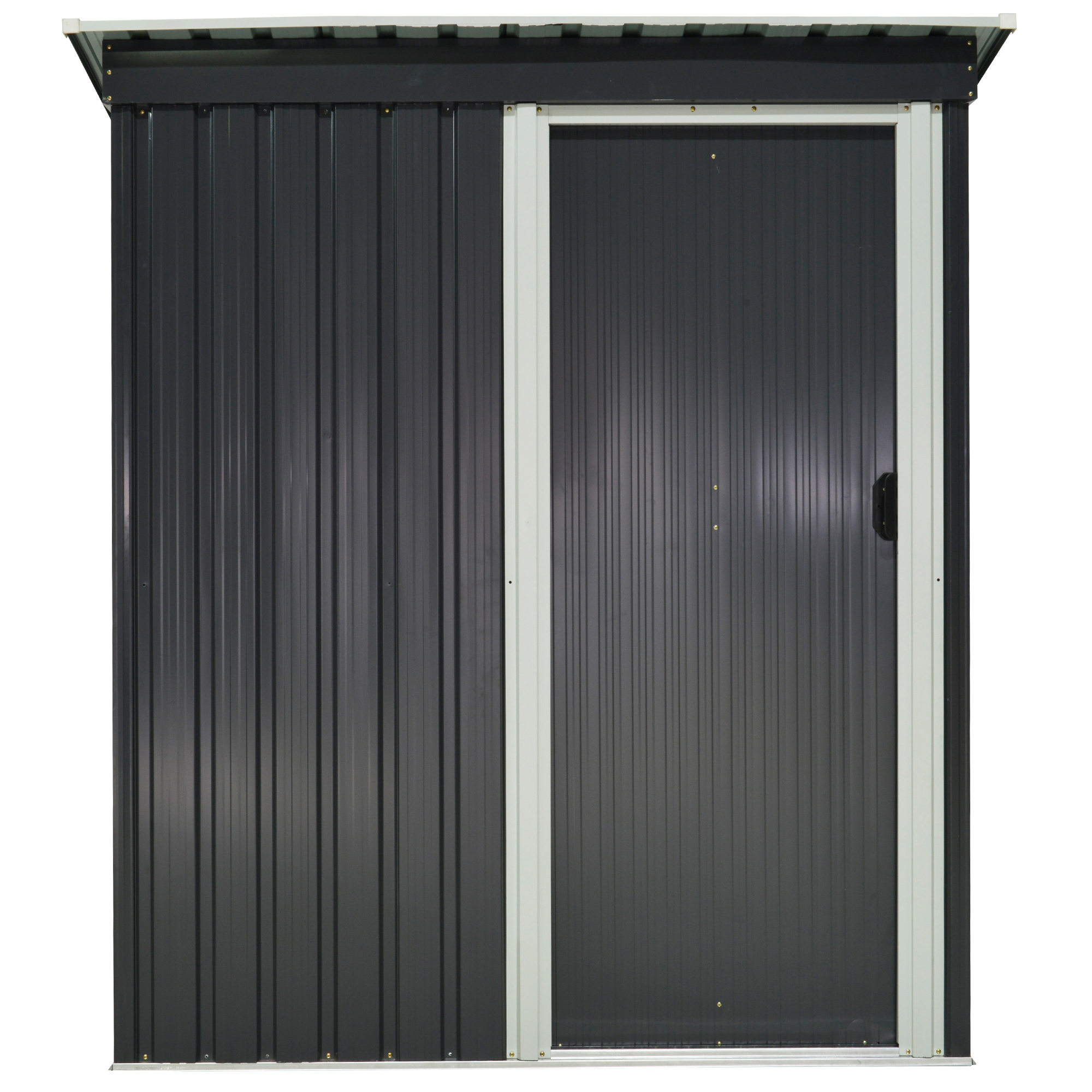 Magazie de Scule Outsunny din Otel, 1 Usa Glisanta, Acoperis inclinat 163x89x182cm | Aosom RO Magazie de Scule Outsunny din Otel, 1 Usa Glisanta, Acoperis inclinat 163x89x182cm | Aosom RO