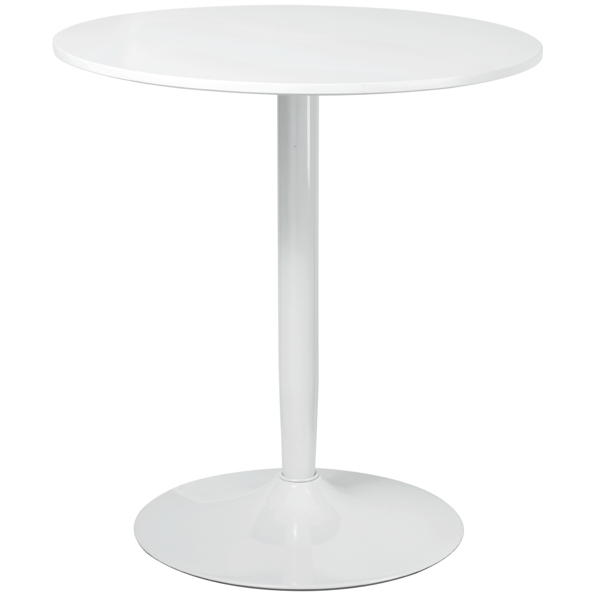 Masa rotunda HOMCOM, baza din otel, suport antiderapant Φ70x75cm, MDF si Otel, Alb | Aosom RO Masa rotunda HOMCOM, baza din otel, suport antiderapant Φ70x75cm, MDF si Otel, Alb | Aosom RO