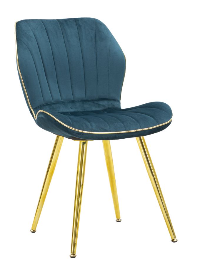 Mauro Ferretti SET SCAUNE 2 BUC PARIS SPACE TEAL / GOLD CM 46X58X77 Mauro Ferretti SET SCAUNE 2 BUC PARIS SPACE TEAL / GOLD CM 46X58X77