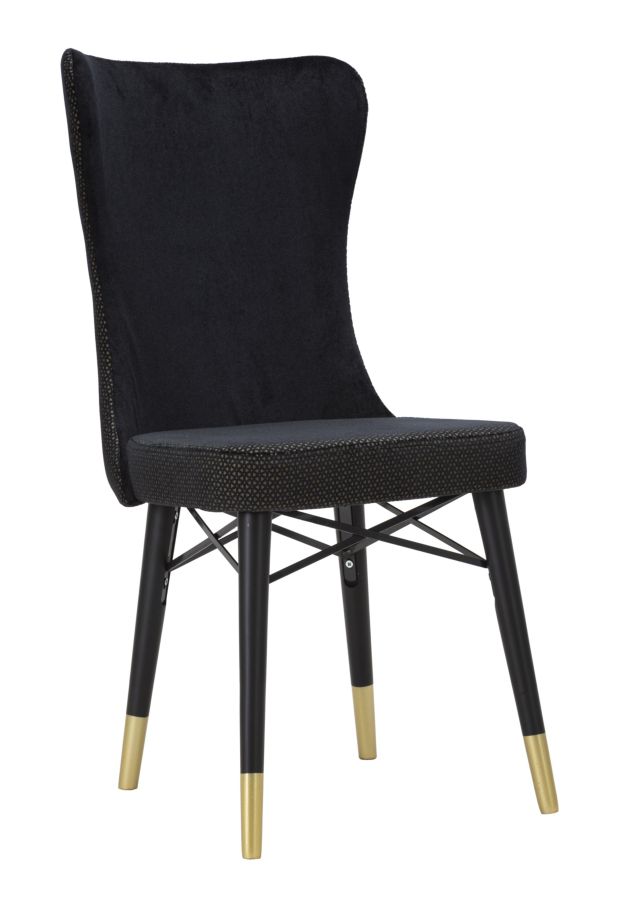 Mauro Ferretti Set Scaune Mimoza Negra 2Buc Cm 40X65X99 Mauro Ferretti Set Scaune Mimoza Negra 2Buc Cm 40X65X99