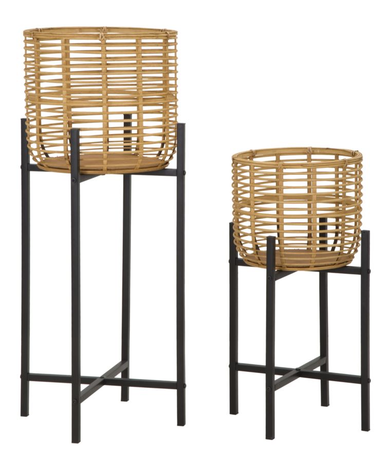 Mauro Ferretti Set Suport De Flori Rattan Cm Ø 38X90-33X60 Mauro Ferretti Set Suport De Flori Rattan Cm Ø 38X90-33X60