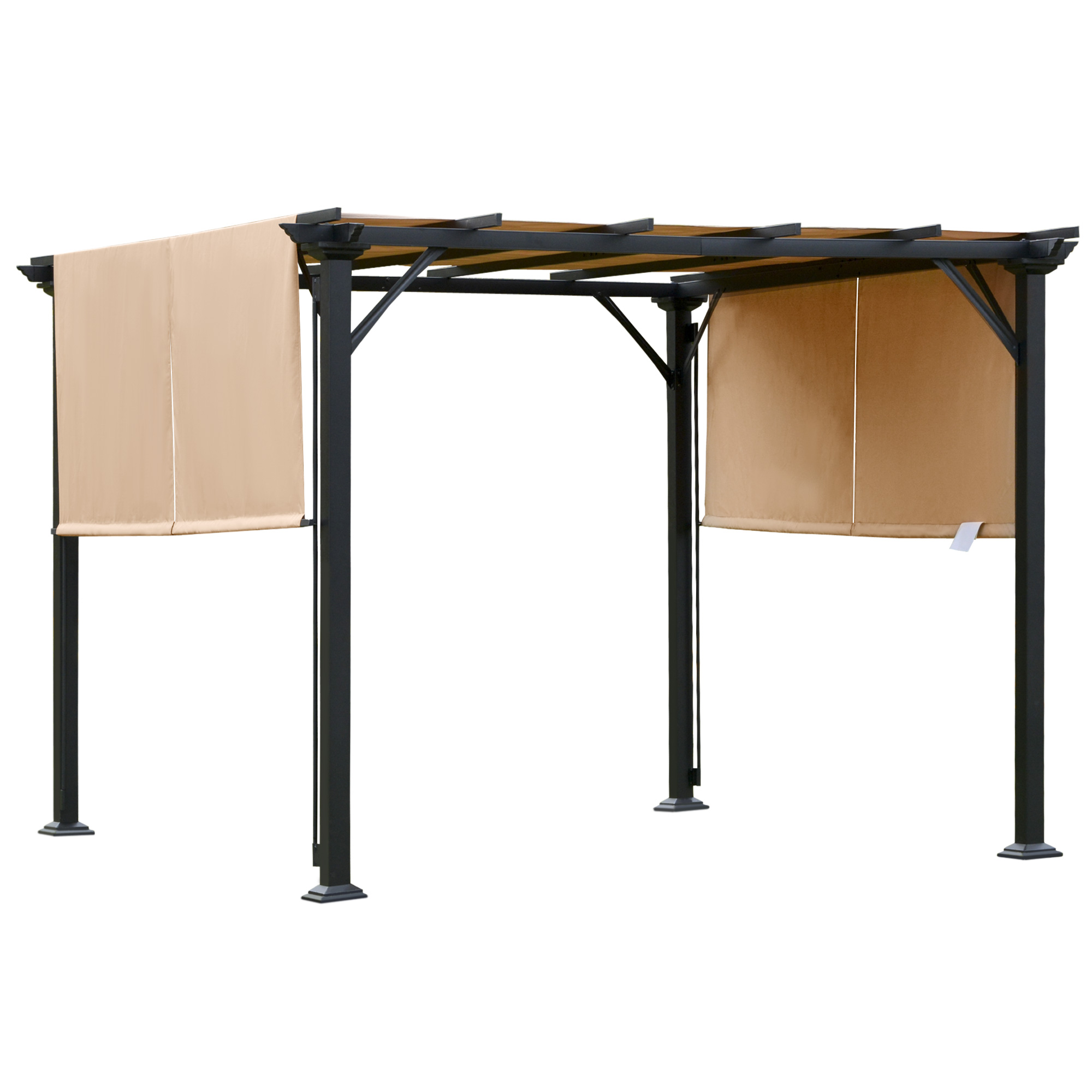 Outsunny Pergola Foisor de Gradina in Otel cu perdea reglabila 305x305x220cm Outsunny Pergola Foisor de Gradina in Otel cu perdea reglabila 305x305x220cm