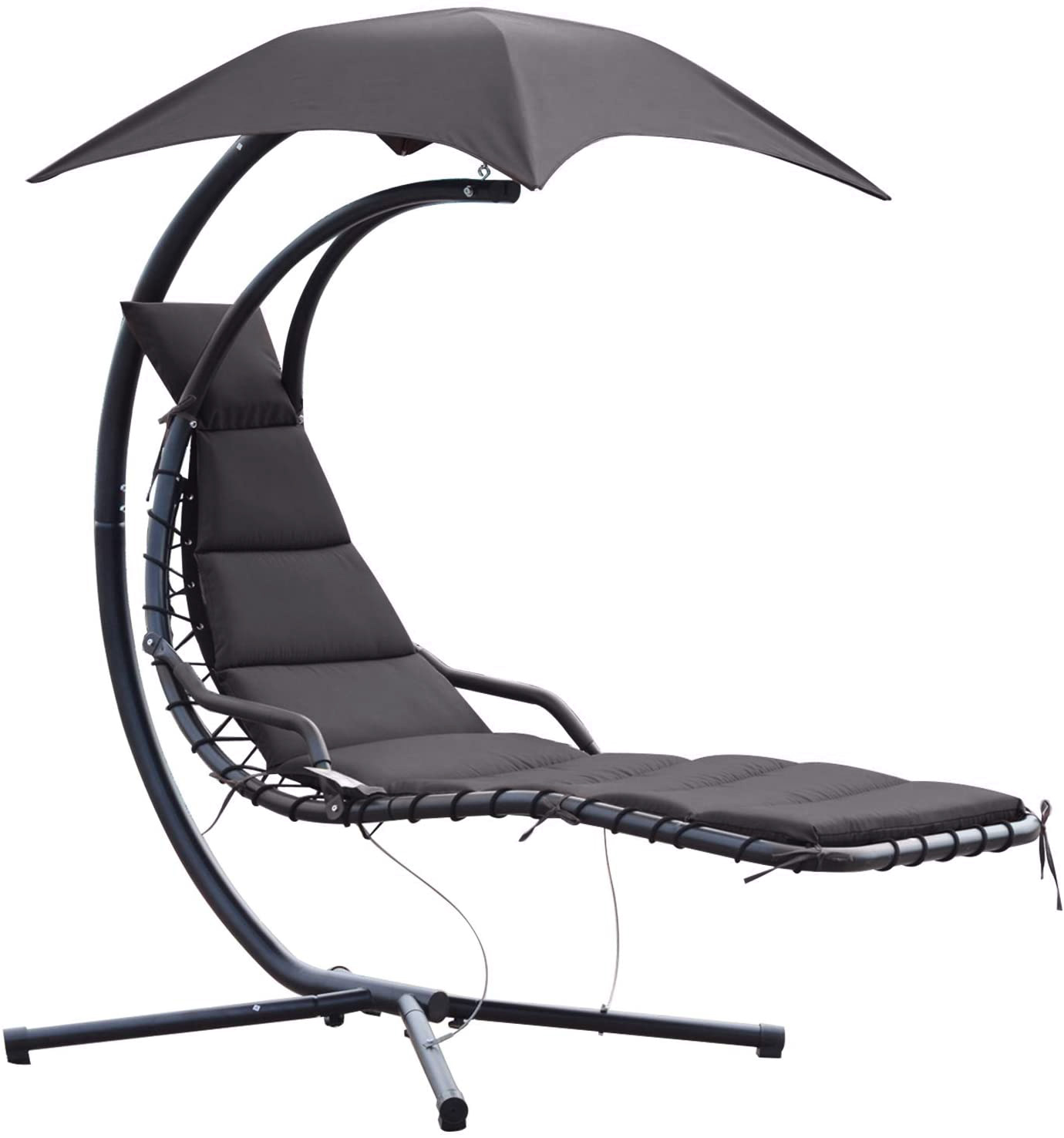 Outsunny Sezlong Suspendat Relax Chaise Longue de Lux cu Acoperis, Gri 190L×115L×190Hcm Outsunny Sezlong Suspendat Relax Chaise Longue de Lux cu Acoperis, Gri 190L×115L×190Hcm