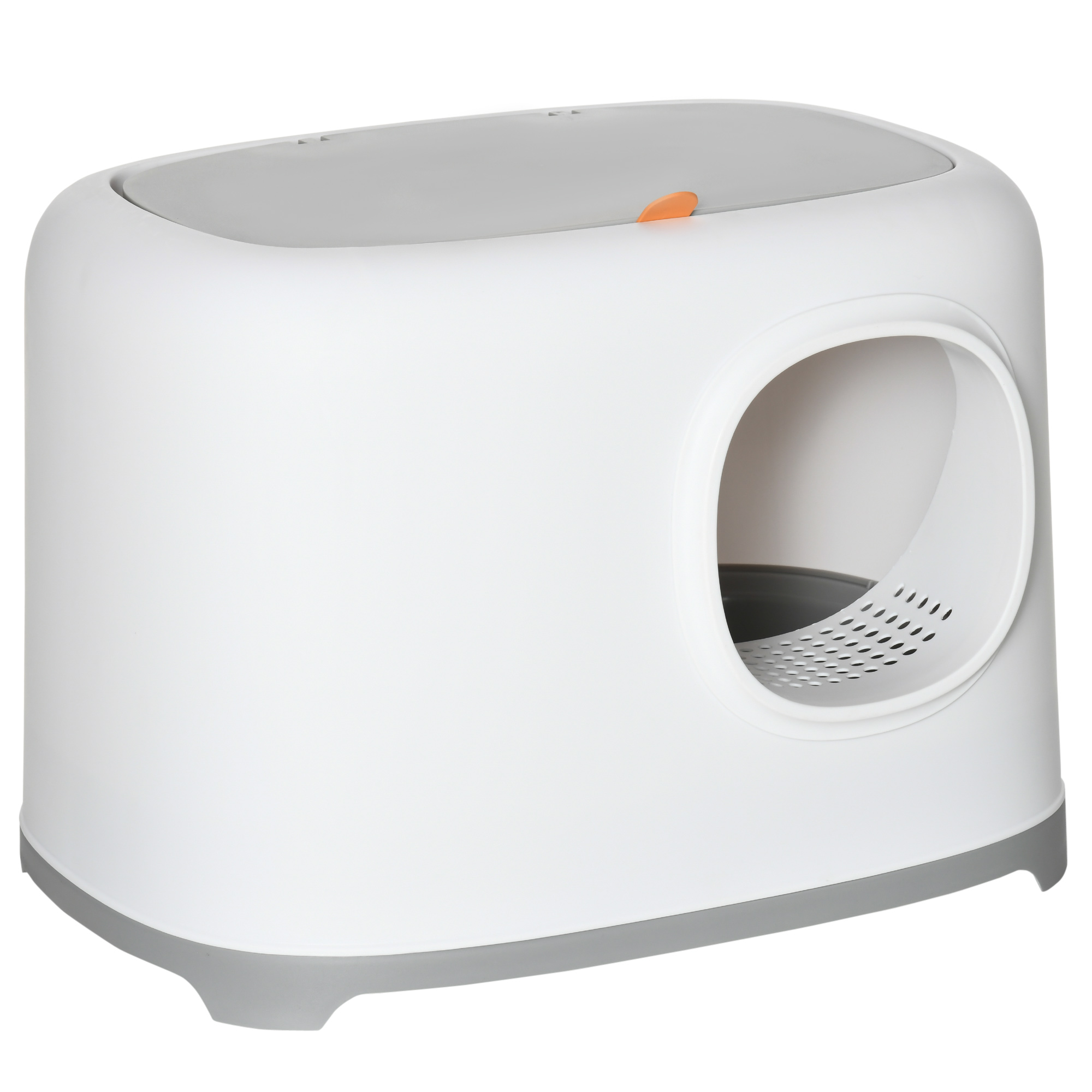PawHut litiera pentru pisici cu lopatica si capac, 55x40x39cm | AOSOM RO PawHut litiera pentru pisici cu lopatica si capac, 55x40x39cm | AOSOM RO