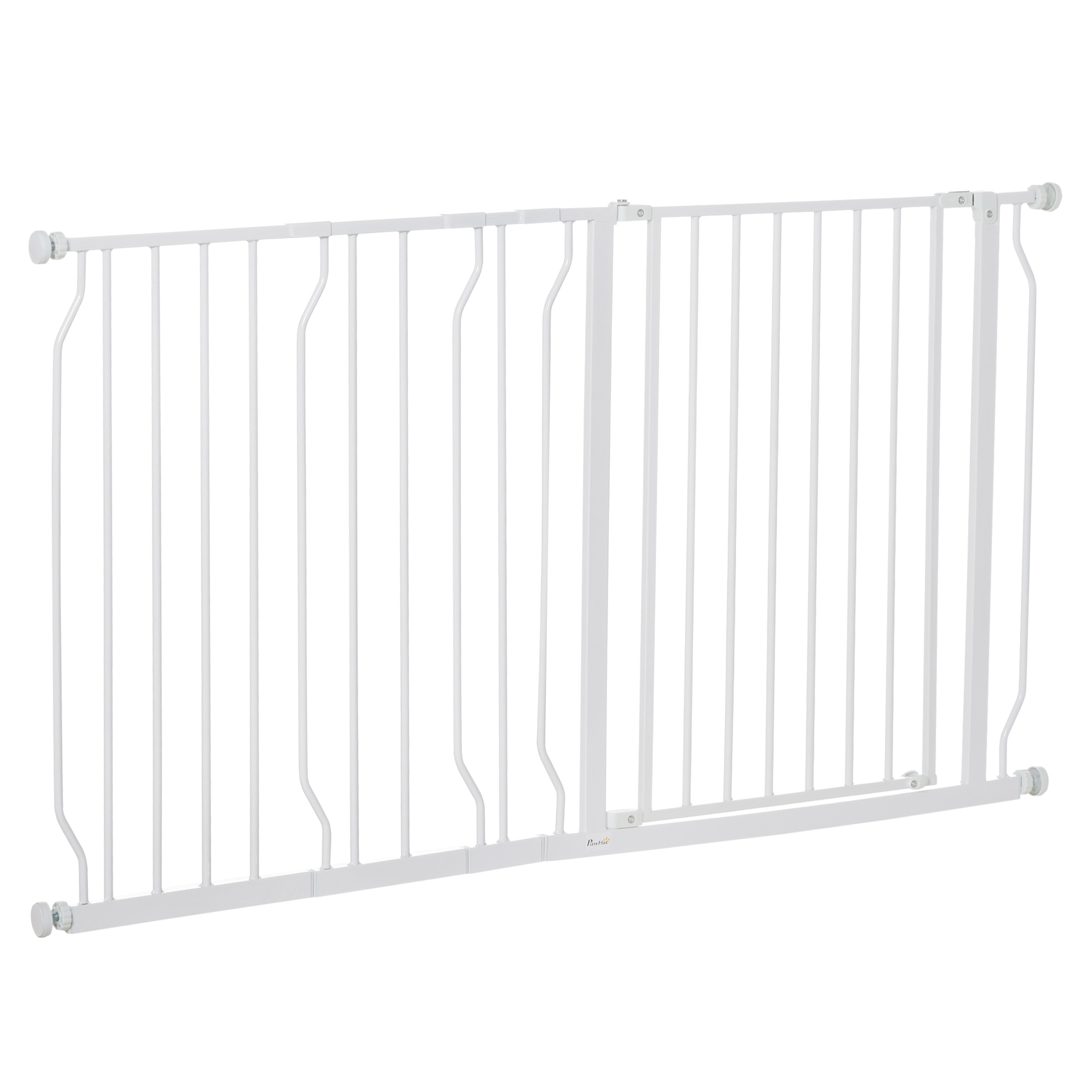 Poarta de Siguranta PawHut pentru Caini din Otel si ABS, Portita pentru Caini Extensibila 75-145cm pentru Scari si Usi, Alb Poarta de Siguranta PawHut pentru Caini din Otel si ABS, Portita pentru Caini Extensibila 75-145cm pentru Scari si Usi, Alb