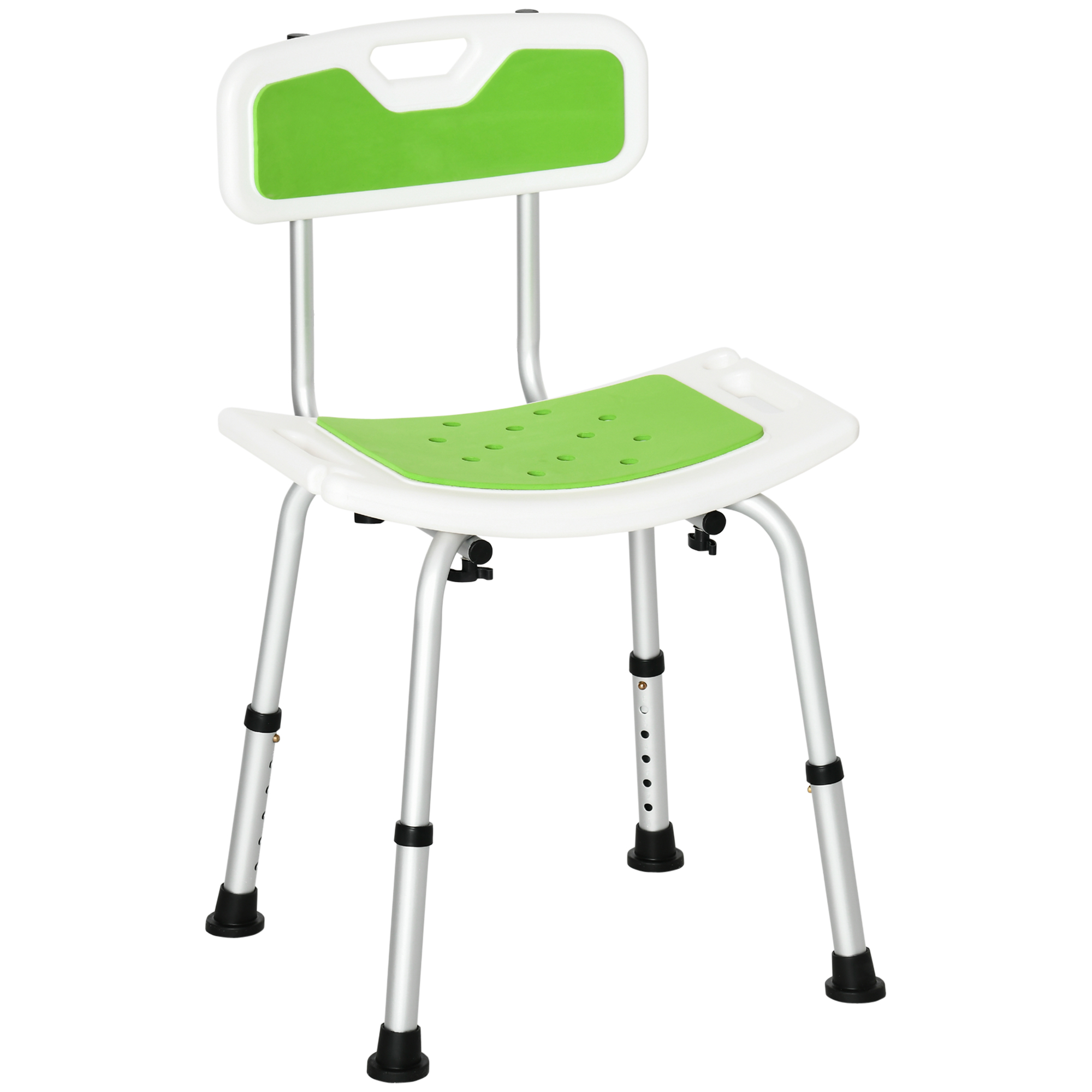 Scaun de Dus HOMCOM pentru Seniori, Reglabil pe Înălțime, cu Spătar, Antialunecare, 51.5x49.5x68.5-81cm, Verde | Aosom Romania Scaun de Dus HOMCOM pentru Seniori, Reglabil pe Înălțime, cu Spătar, Antialunecare, 51.5x49.5x68.5-81cm, Verde | Aosom Romania