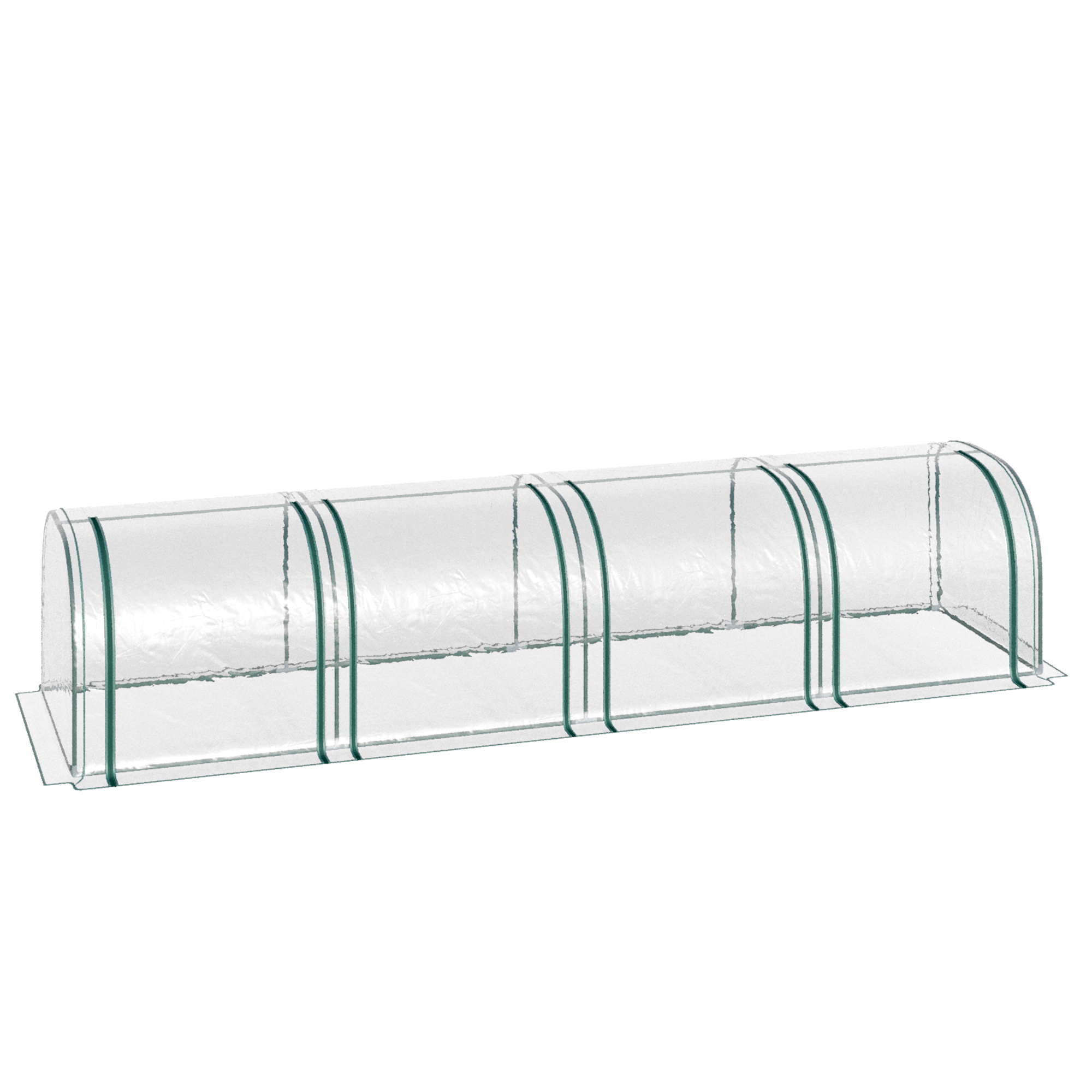 Sera tip tunel Outsunny din otel si folie PVC impermeabila si anti-UV, verde inchis/transparenta 395x100x80cm | Aosom RO Sera tip tunel Outsunny din otel si folie PVC impermeabila si anti-UV, verde inchis/transparenta 395x100x80cm | Aosom RO