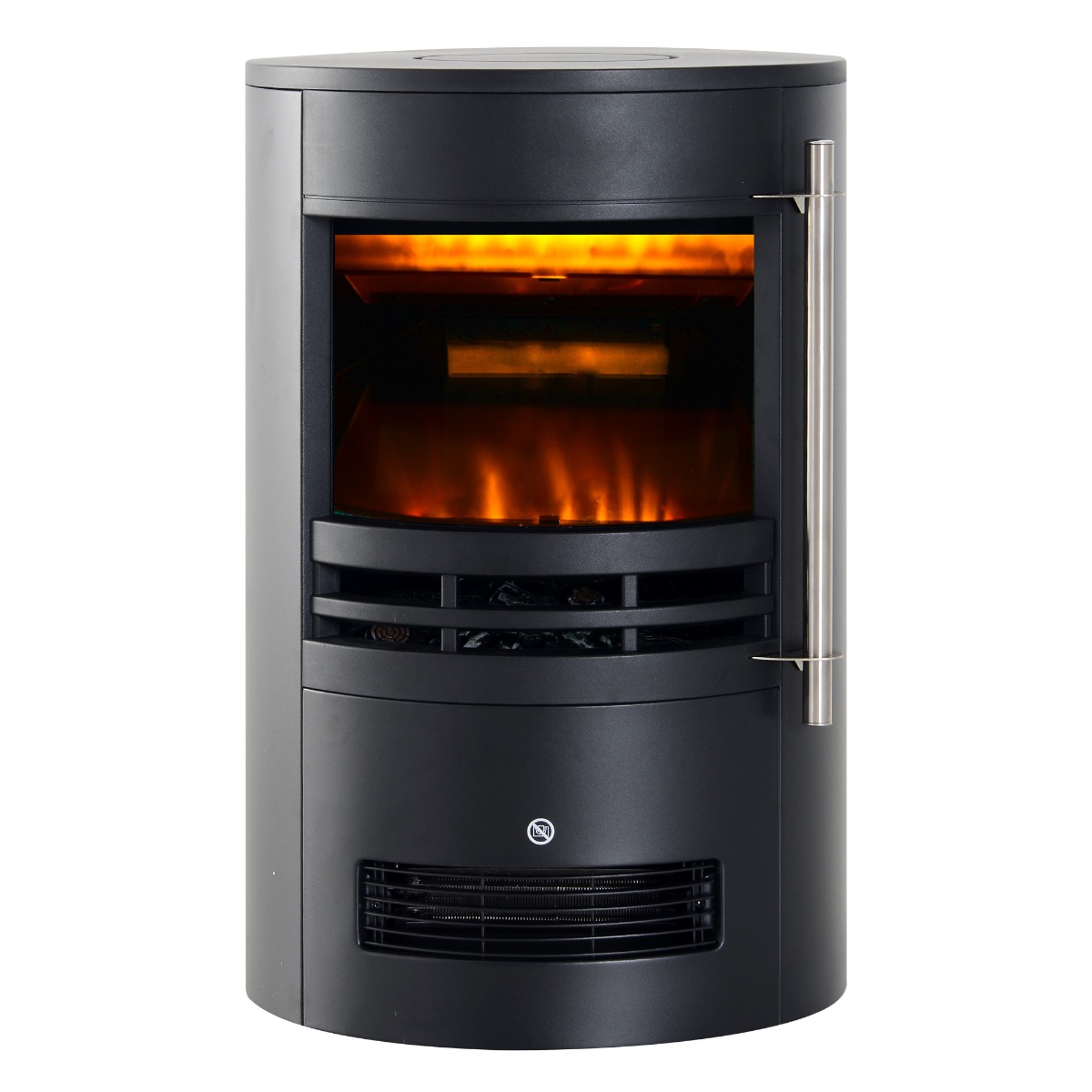Soba Electrica de Sol semineu cu Efect de Flacara incalzitor Reglabil aparat de incalzire de 1800W, Negru, 41x41x64.5cm HOMCOM | Aosom RO Soba Electrica de Sol semineu cu Efect de Flacara incalzitor Reglabil aparat de incalzire de 1800W, Negru, 41x41x64.5cm HOMCOM | Aosom RO