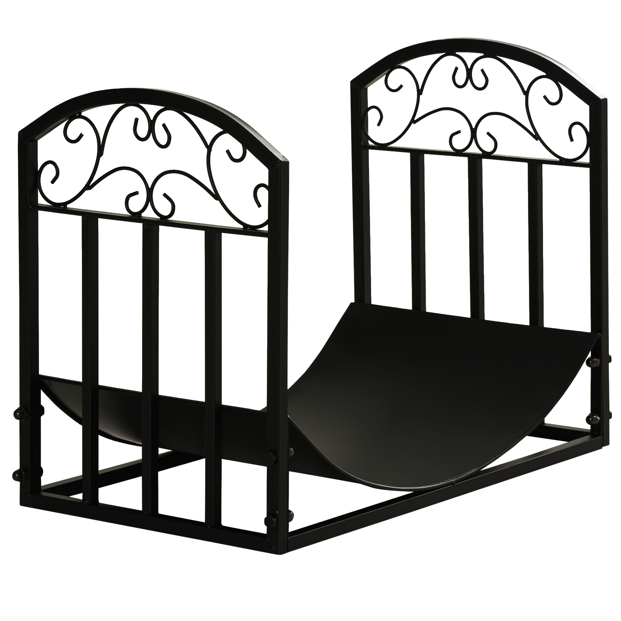 Suport pentru Busteni din Metal pentru Interior si Exteriordin Metal cu Blat Cubat, max 60 kg Lemne, Negru 60,5x36x46,5cm Outsunny | Aosom RO Suport pentru Busteni din Metal pentru Interior si Exteriordin Metal cu Blat Cubat, max 60 kg Lemne, Negru 60,5x36x46,5cm Outsunny | Aosom RO