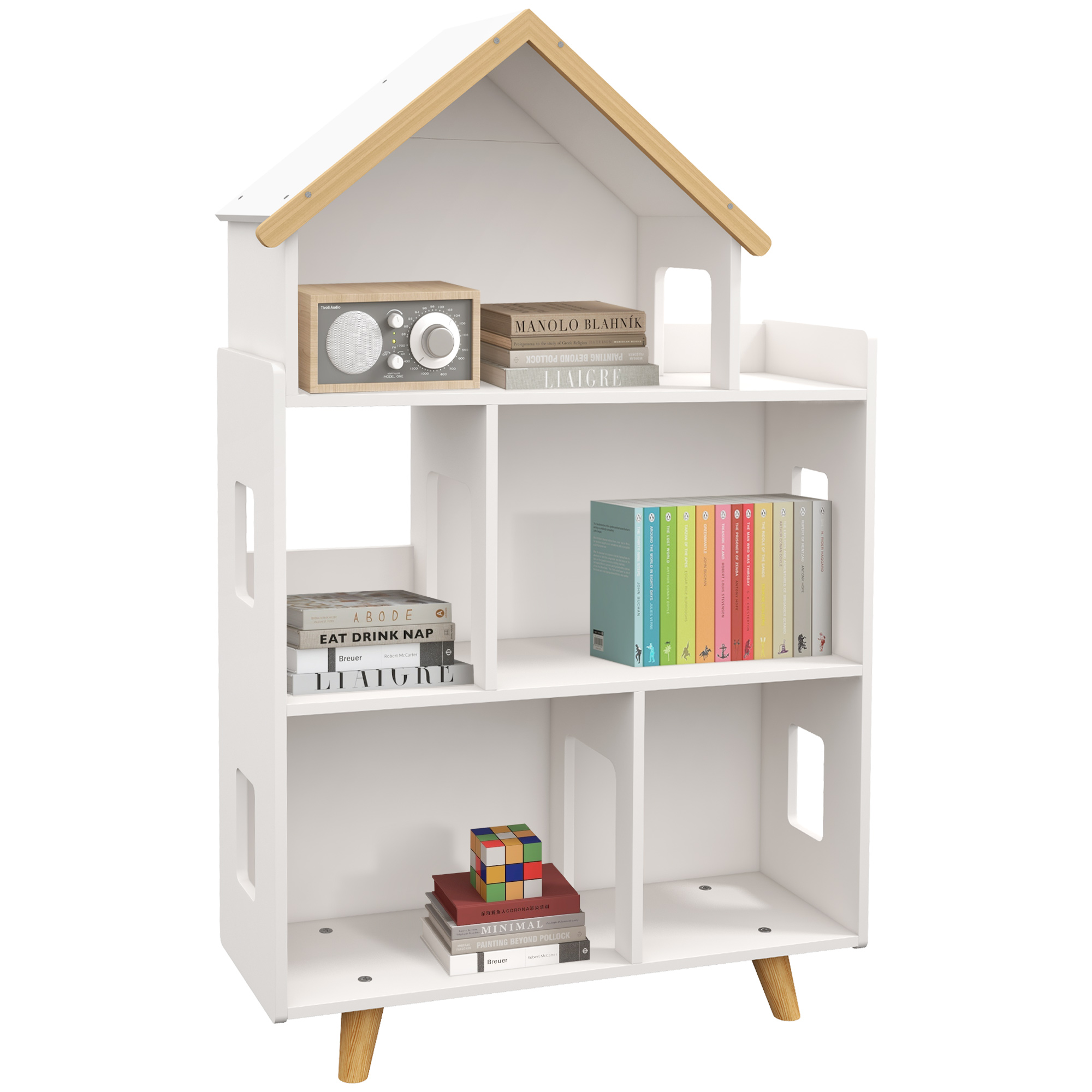 ZONEKIZ Dulap Organizator de Depozitare a Jucariilor, Raft de Carti pentru Copii cu 3 Nivele pentru Camera de joaca, Camera Copiilor, Alb ZONEKIZ Dulap Organizator de Depozitare a Jucariilor, Raft de Carti pentru Copii cu 3 Nivele pentru Camera de joaca, Camera Copiilor, Alb