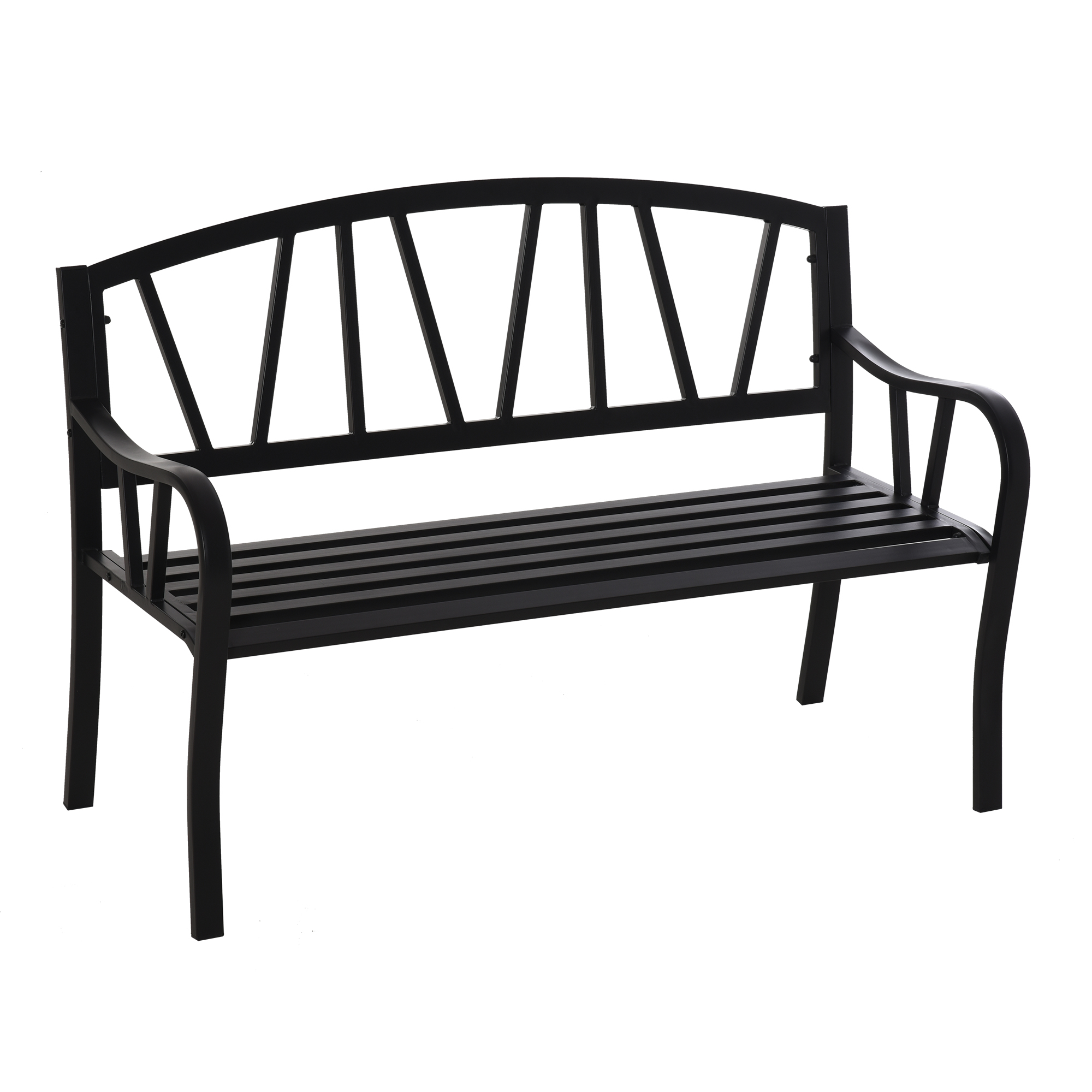 Banca de Gradina Outsunny din Metal cu 2 Locuri, neagra | Aosom RO Banca de Gradina Outsunny din Metal cu 2 Locuri, neagra | Aosom RO