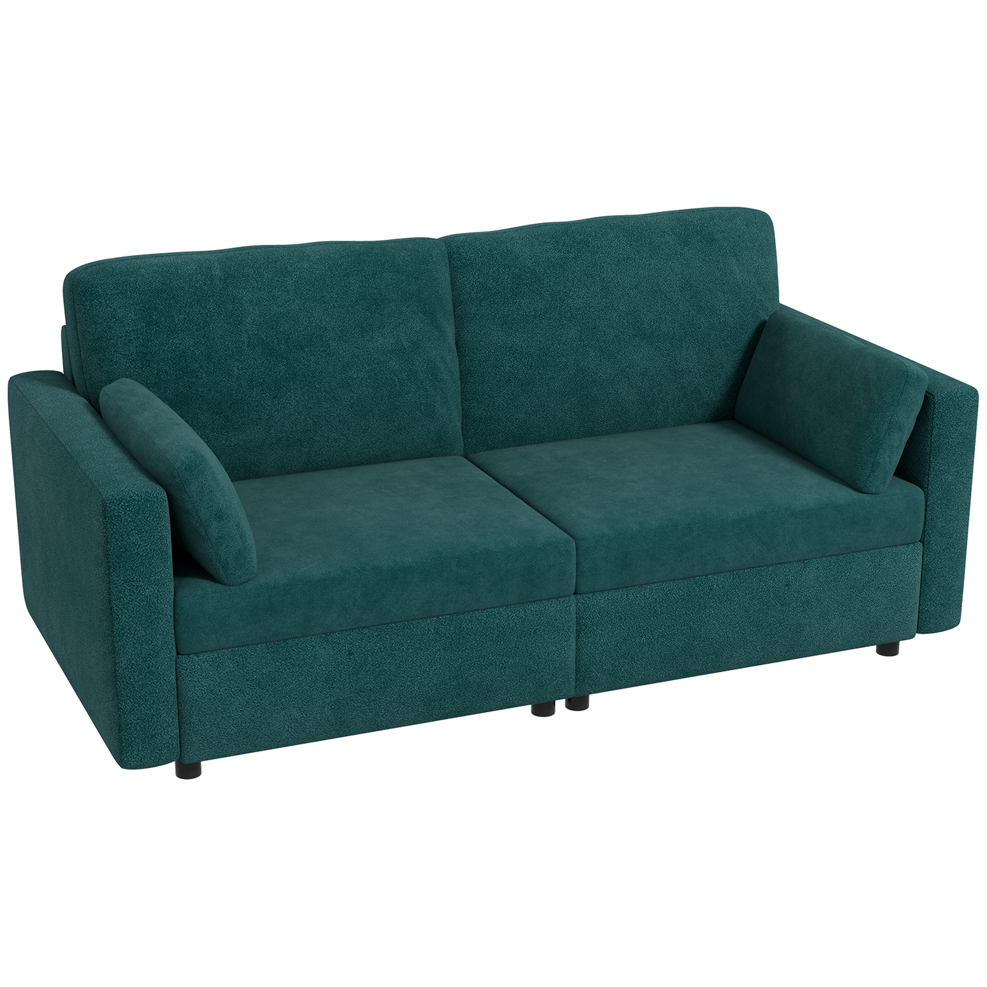 Canapea clasică cu 3 locuri cu scaun capitonat și arcuri, canapea din catifea pentru living și birou cu perne, 178x82x85cm verde HOMCOM | Aosom RO Canapea clasică cu 3 locuri cu scaun capitonat și arcuri, canapea din catifea pentru living și birou cu perne, 178x82x85cm verde HOMCOM | Aosom RO