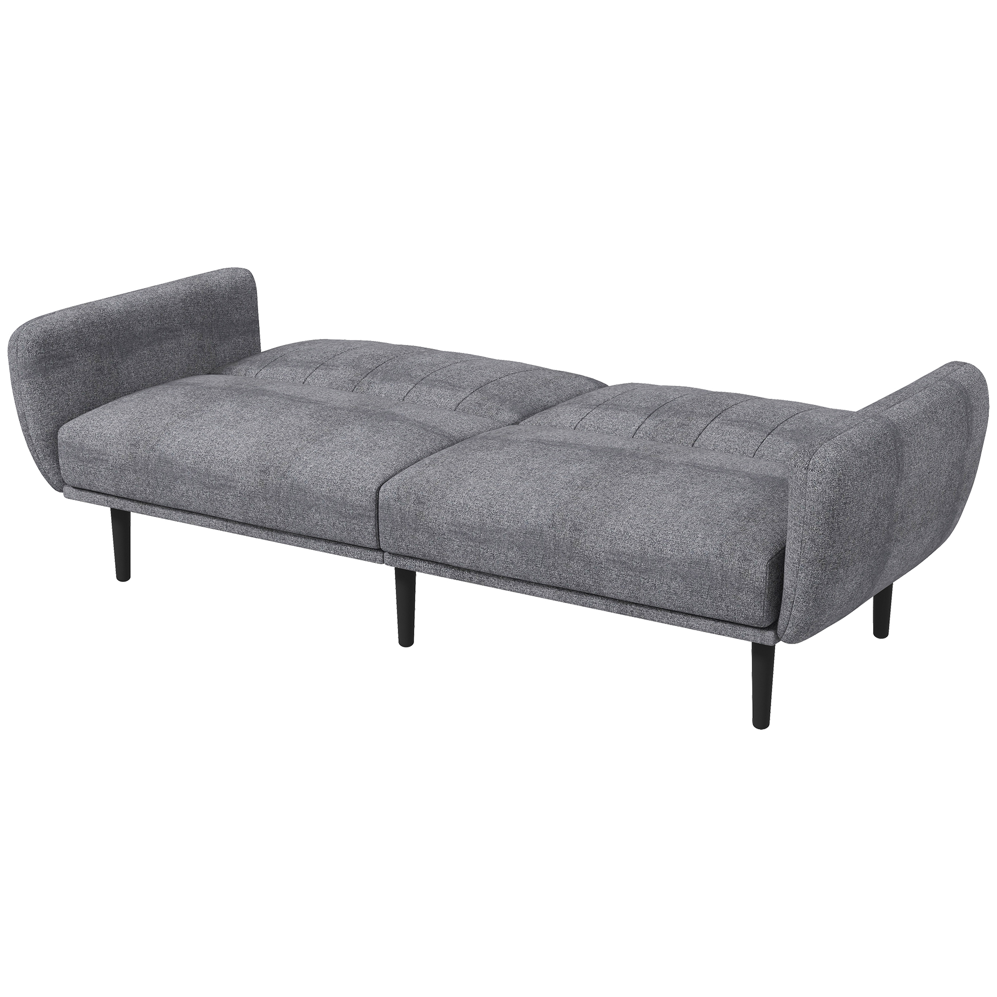 Canapea extensibilă HOMCOM cu 3 locuri cu spătar rabatabil pe 3 niveluri, canapea modernă din material textil și picioare din lemn, 208x84x82cm Canapea extensibilă HOMCOM cu 3 locuri cu spătar rabatabil pe 3 niveluri, canapea modernă din material textil și picioare din lemn, 208x84x82cm