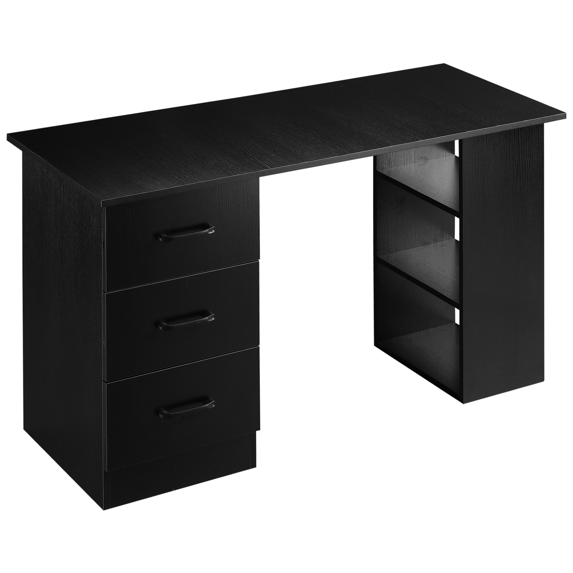 HOMCOM Birou Suport Calculator cu 3 Sertare si 3 Rafturi, Birou pentru Dormitor si Birou 120x49x72cm, Negru HOMCOM Birou Suport Calculator cu 3 Sertare si 3 Rafturi, Birou pentru Dormitor si Birou 120x49x72cm, Negru