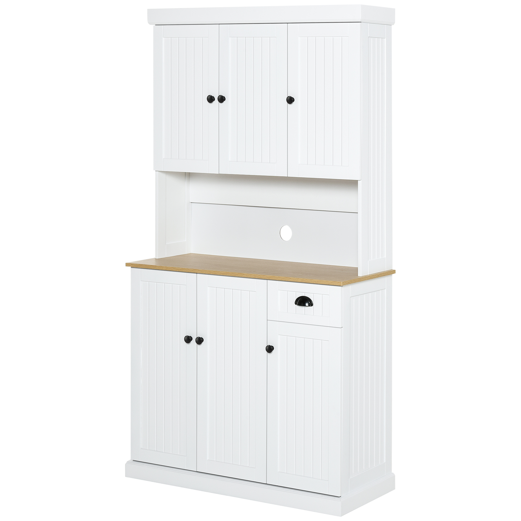 HOMCOM Bufet de Bucătărie Modern cu Dulap pentru Depozitare, Ideal pentru Cuptorul cu Microunde, Design Elegant, Alb | Aosom Romania HOMCOM Bufet de Bucătărie Modern cu Dulap pentru Depozitare, Ideal pentru Cuptorul cu Microunde, Design Elegant, Alb | Aosom Romania