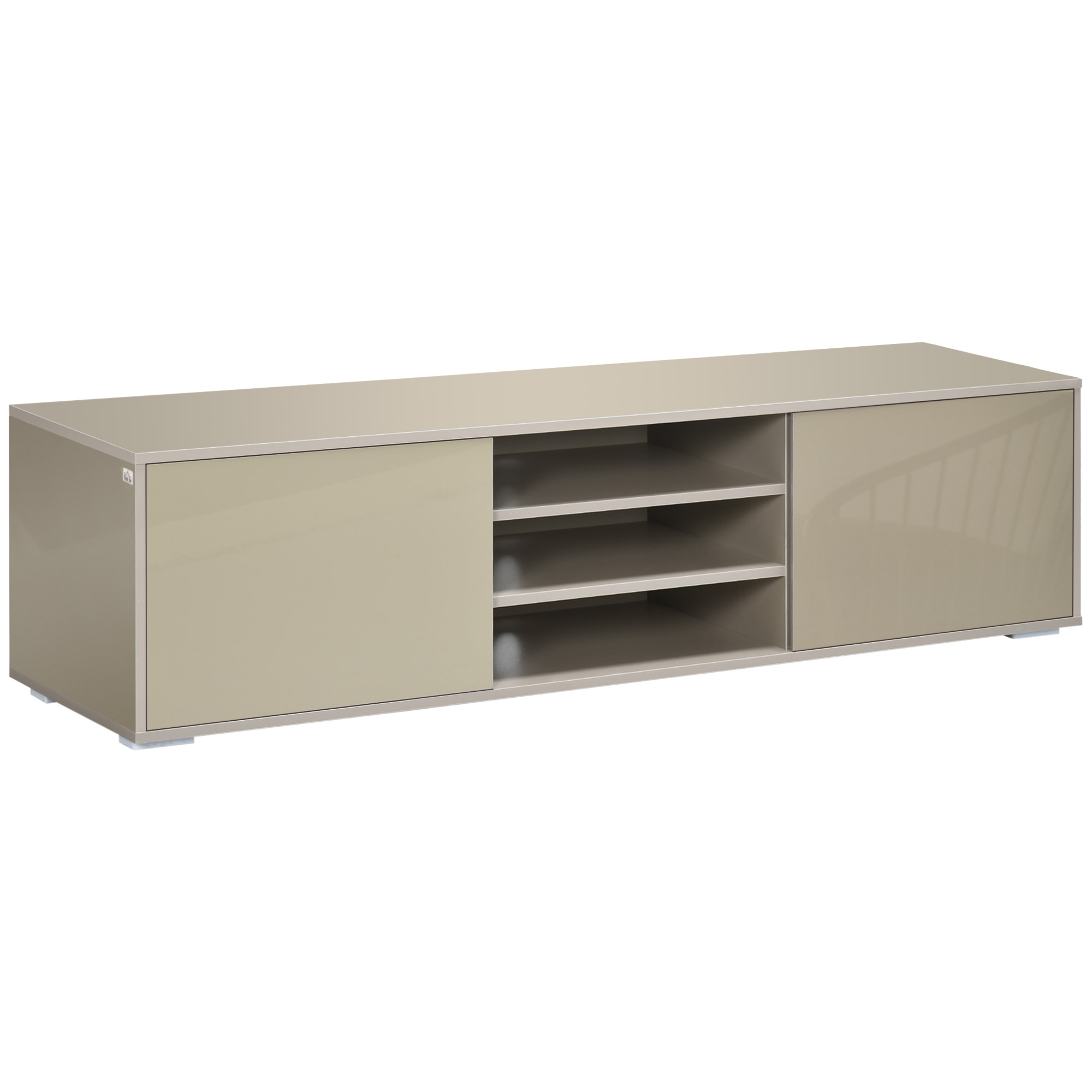 HOMCOM Comodă TV Gri pentru Televizoare până la 177cm, MDF, cu 3 Rafturi Deschise și 2 Dulapuri, 160x39x41.2 cm | Aosom Romania HOMCOM Comodă TV Gri pentru Televizoare până la 177cm, MDF, cu 3 Rafturi Deschise și 2 Dulapuri, 160x39x41.2 cm | Aosom Romania