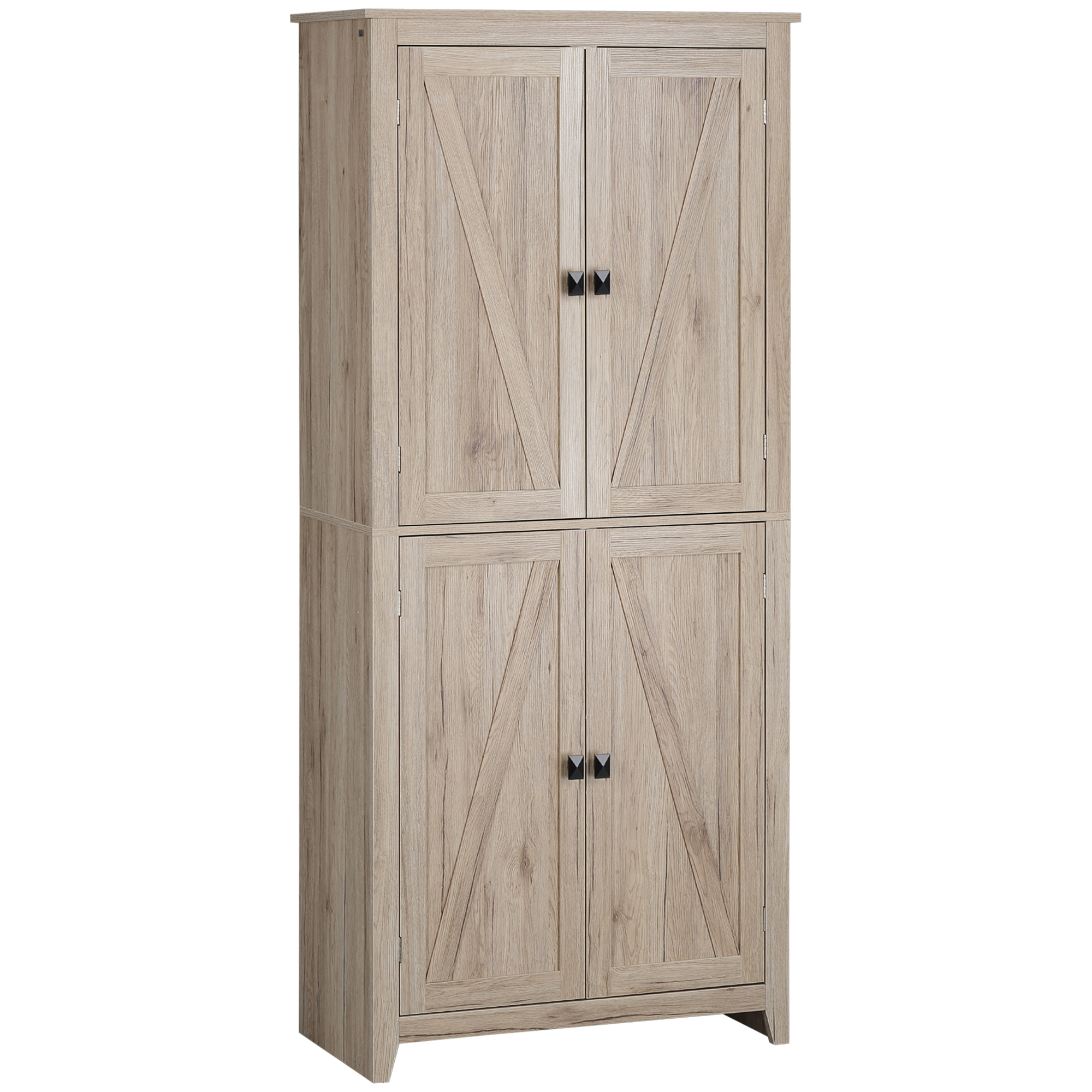 HOMCOM Dulap Bufet cu 4 Uși, Organizator Rafturi Ajustabile, Design Natural, 80x40x182 cm | Aosom Romania HOMCOM Dulap Bufet cu 4 Uși, Organizator Rafturi Ajustabile, Design Natural, 80x40x182 cm | Aosom Romania