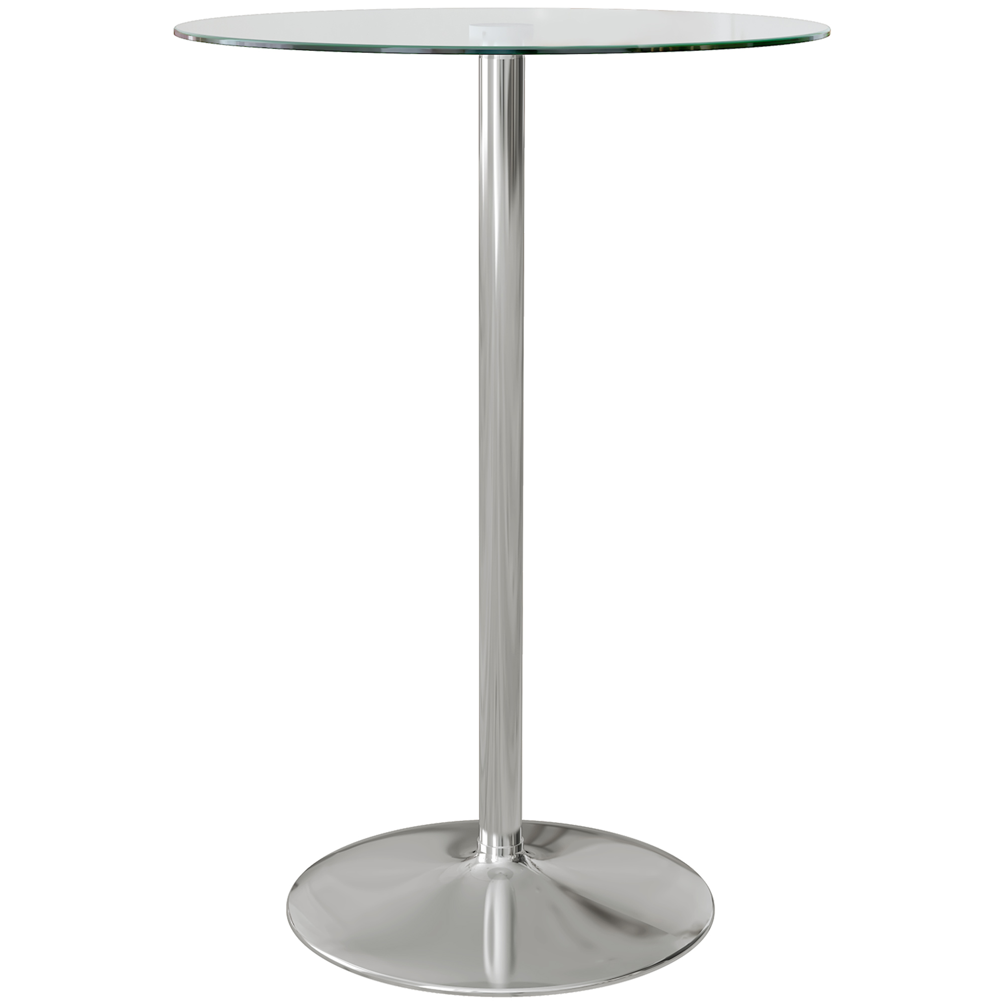 HOMCOM Masă Bistro Rotundă Modernă, Înaltă, cu Blat din Sticlă Securizată și Cadru din Oțel, Perfectă pentru 2, Transparent | Aosom Romania HOMCOM Masă Bistro Rotundă Modernă, Înaltă, cu Blat din Sticlă Securizată și Cadru din Oțel, Perfectă pentru 2, Transparent | Aosom Romania