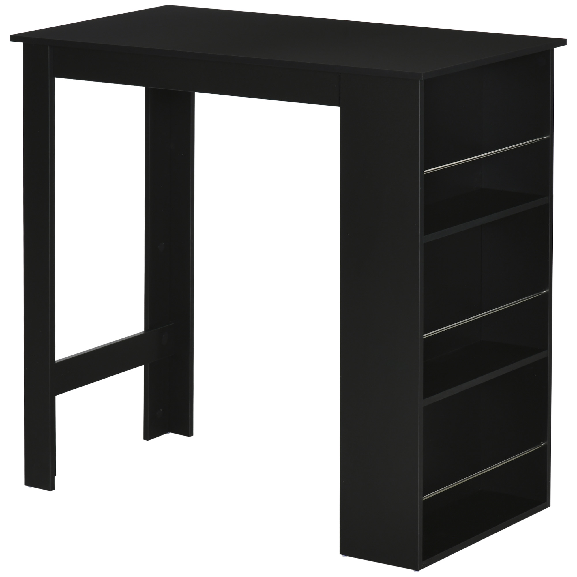 HOMCOM Masă de Bucătărie cu 3 rafturi, 112x57x106 cm, Negru | Aosom Romania HOMCOM Masă de Bucătărie cu 3 rafturi, 112x57x106 cm, Negru | Aosom Romania
