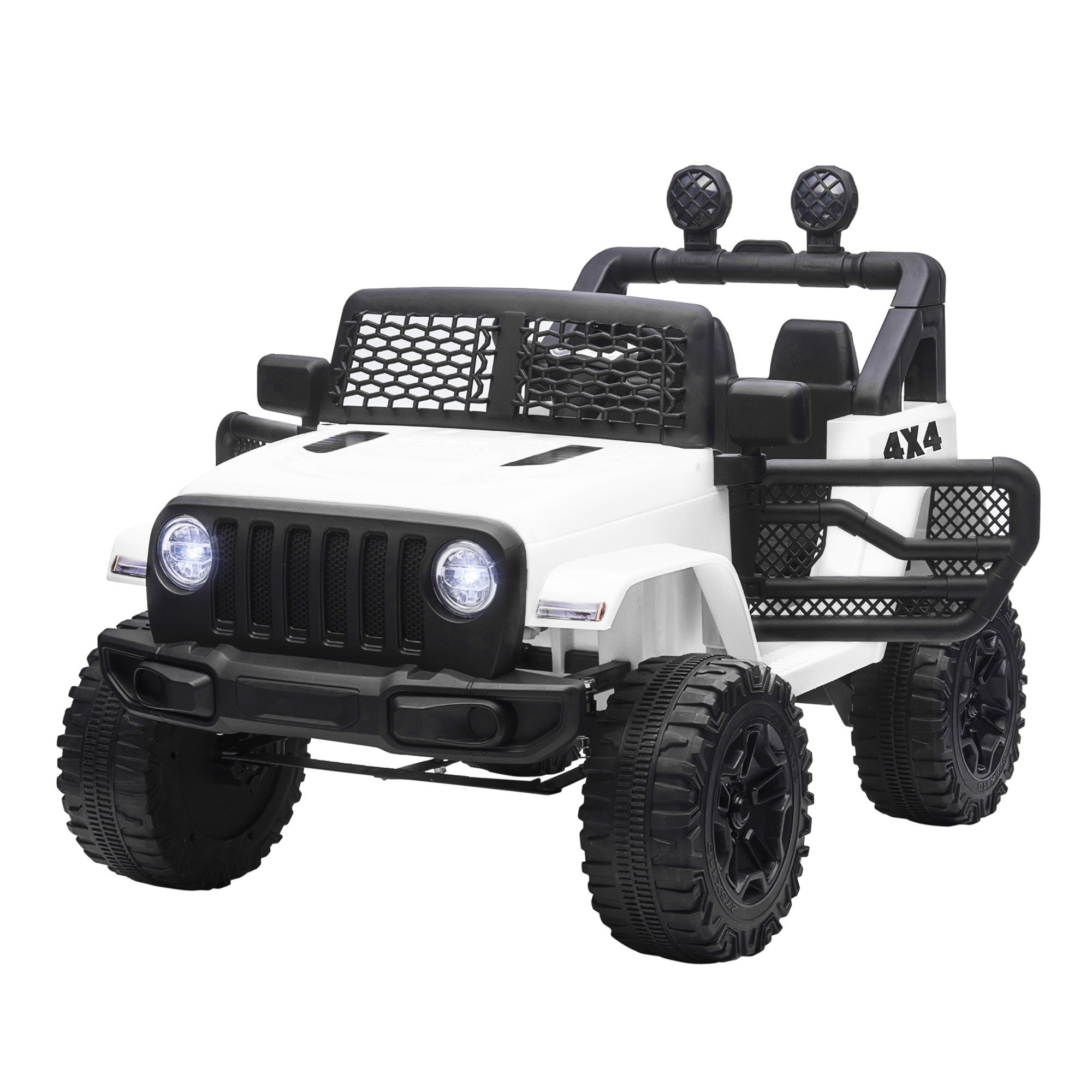 HOMCOM Masina Electrica pentru Copii Jeep Off-Road cu Telecomanda, 2 Viteze 3-5km/h, 100x65x72 cm, Alb HOMCOM Masina Electrica pentru Copii Jeep Off-Road cu Telecomanda, 2 Viteze 3-5km/h, 100x65x72 cm, Alb