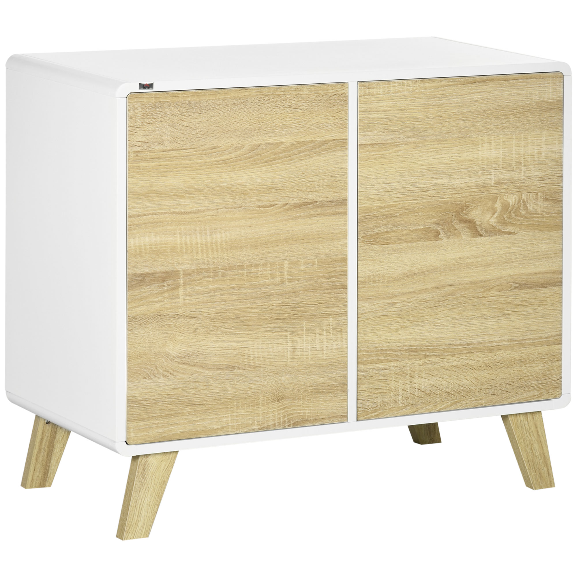 HOMCOM Mobilier Multifuncțional cu 2 Uși și Rafturi Reglabile, Dulap pentru Living și Dormitor, 80x40x70cm, Alb și Stejar | Aosom Romania HOMCOM Mobilier Multifuncțional cu 2 Uși și Rafturi Reglabile, Dulap pentru Living și Dormitor, 80x40x70cm, Alb și Stejar | Aosom Romania