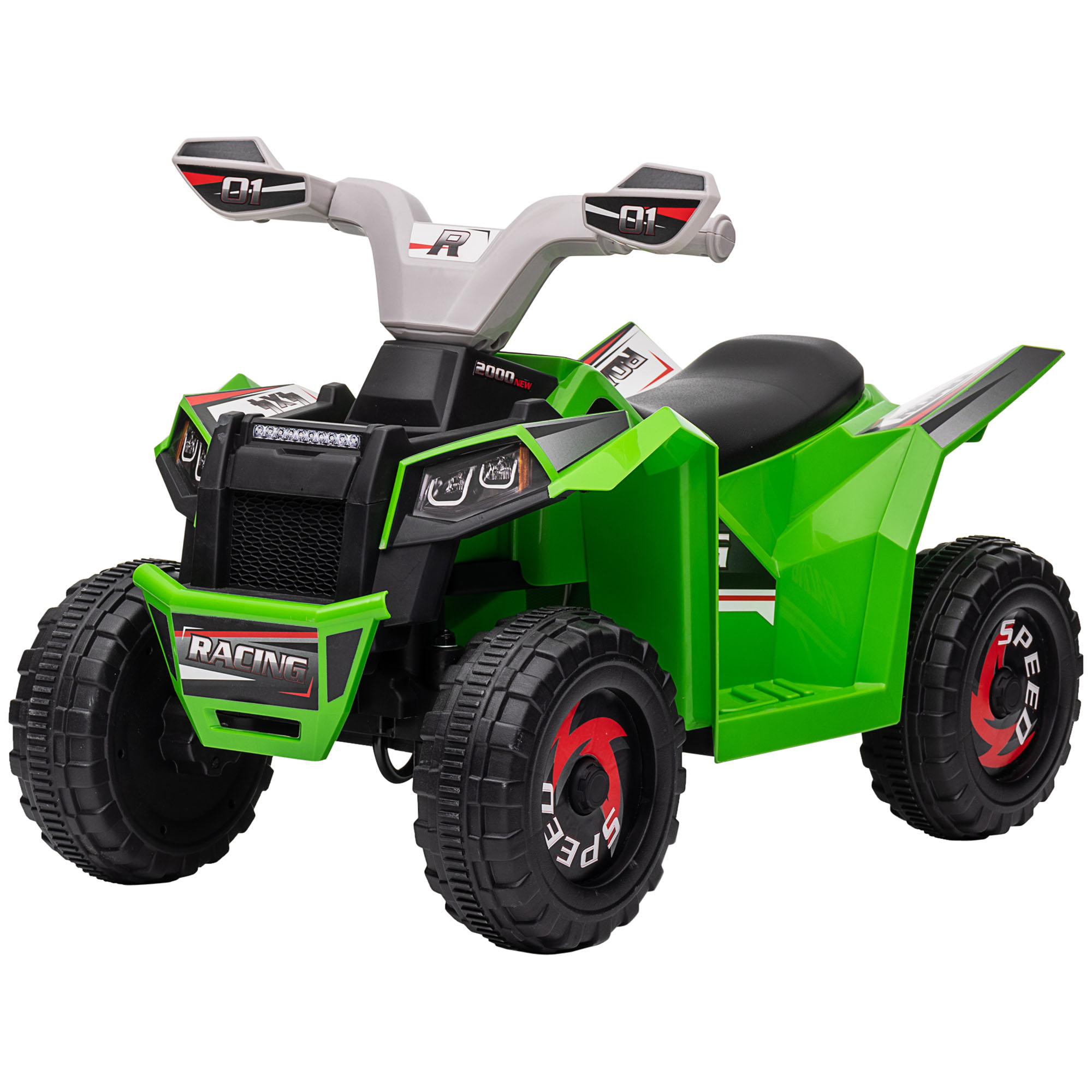 HOMCOM Quad pentru Copii 18-36 Luni din PP și Metal cu Roți Rezistente, Viteză Max 2.5 km/h, Design Aventurier, Verde Gri și Negru | Aosom Romania HOMCOM Quad pentru Copii 18-36 Luni din PP și Metal cu Roți Rezistente, Viteză Max 2.5 km/h, Design Aventurier, Verde Gri și Negru | Aosom Romania