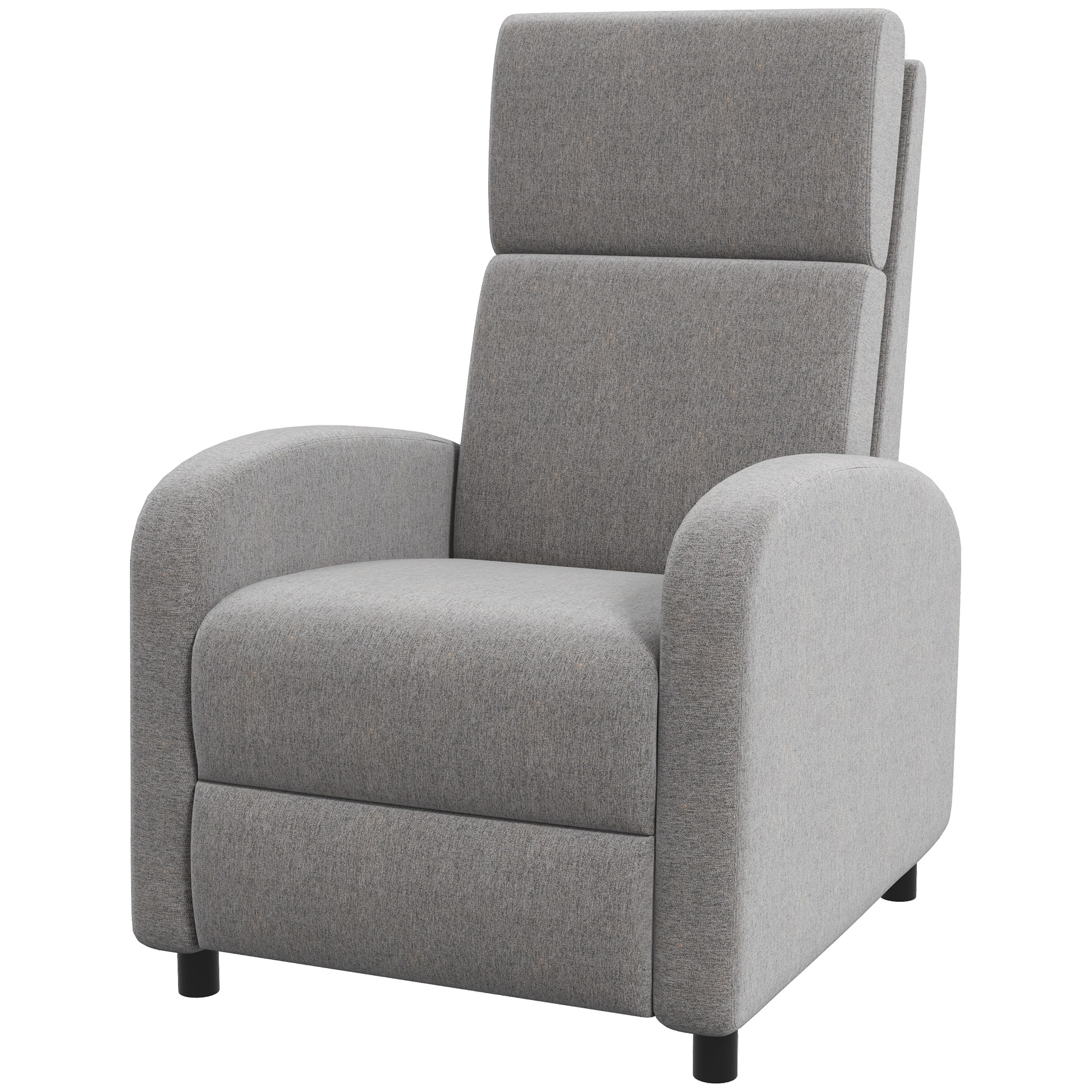 HOMCOM Scaun Inclinabil Modern, Canapea Single din Pânză, Scaune de Teatru pentru Acasă, Confortabil, Gri | Aosom Romania HOMCOM Scaun Inclinabil Modern, Canapea Single din Pânză, Scaune de Teatru pentru Acasă, Confortabil, Gri | Aosom Romania