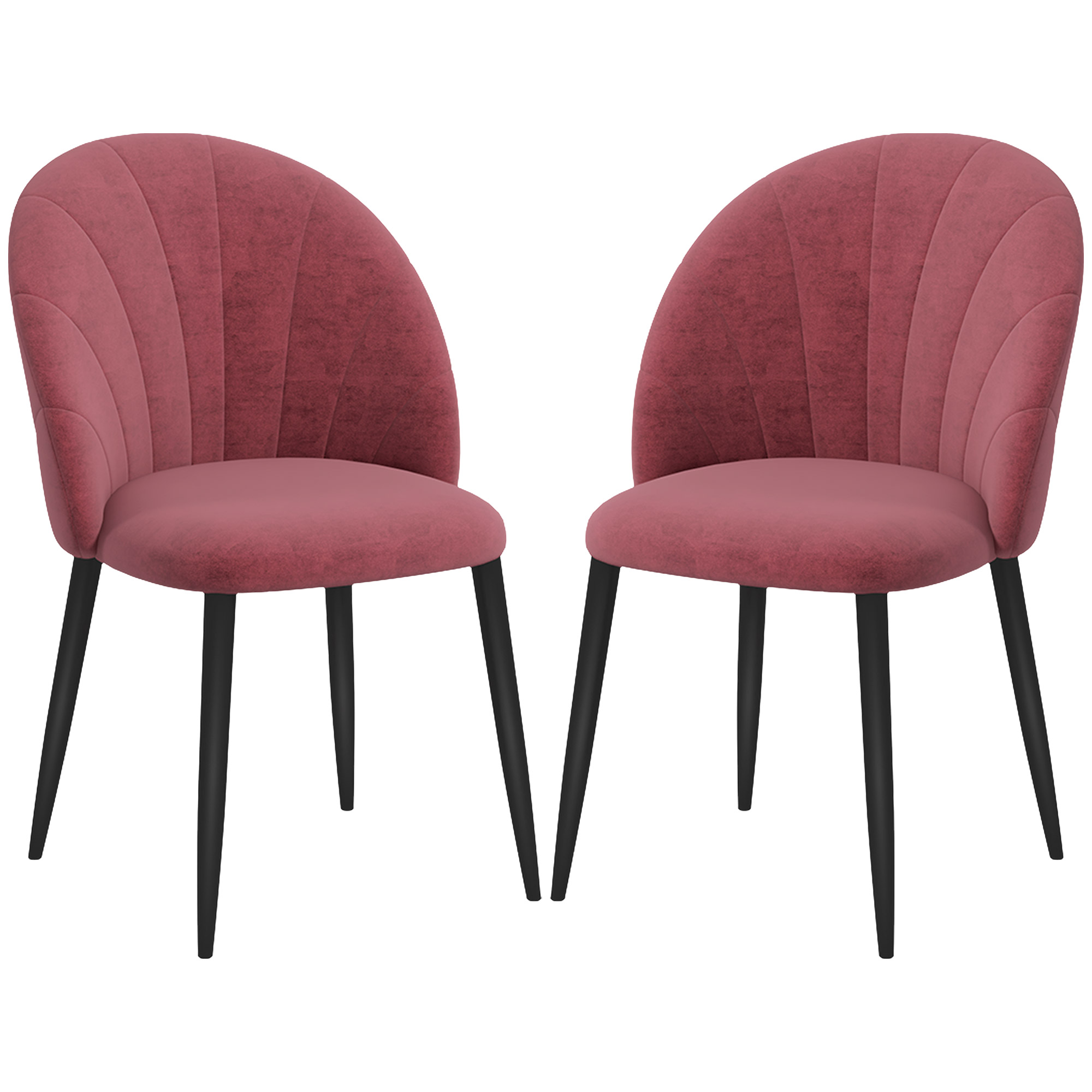Homcom Set 2 Scaune de Sufragerie din Catifea, Capitonate, Elegante pentru Salon, 52x54x79 cm, Roșu | Aosom Romania Homcom Set 2 Scaune de Sufragerie din Catifea, Capitonate, Elegante pentru Salon, 52x54x79 cm, Roșu | Aosom Romania