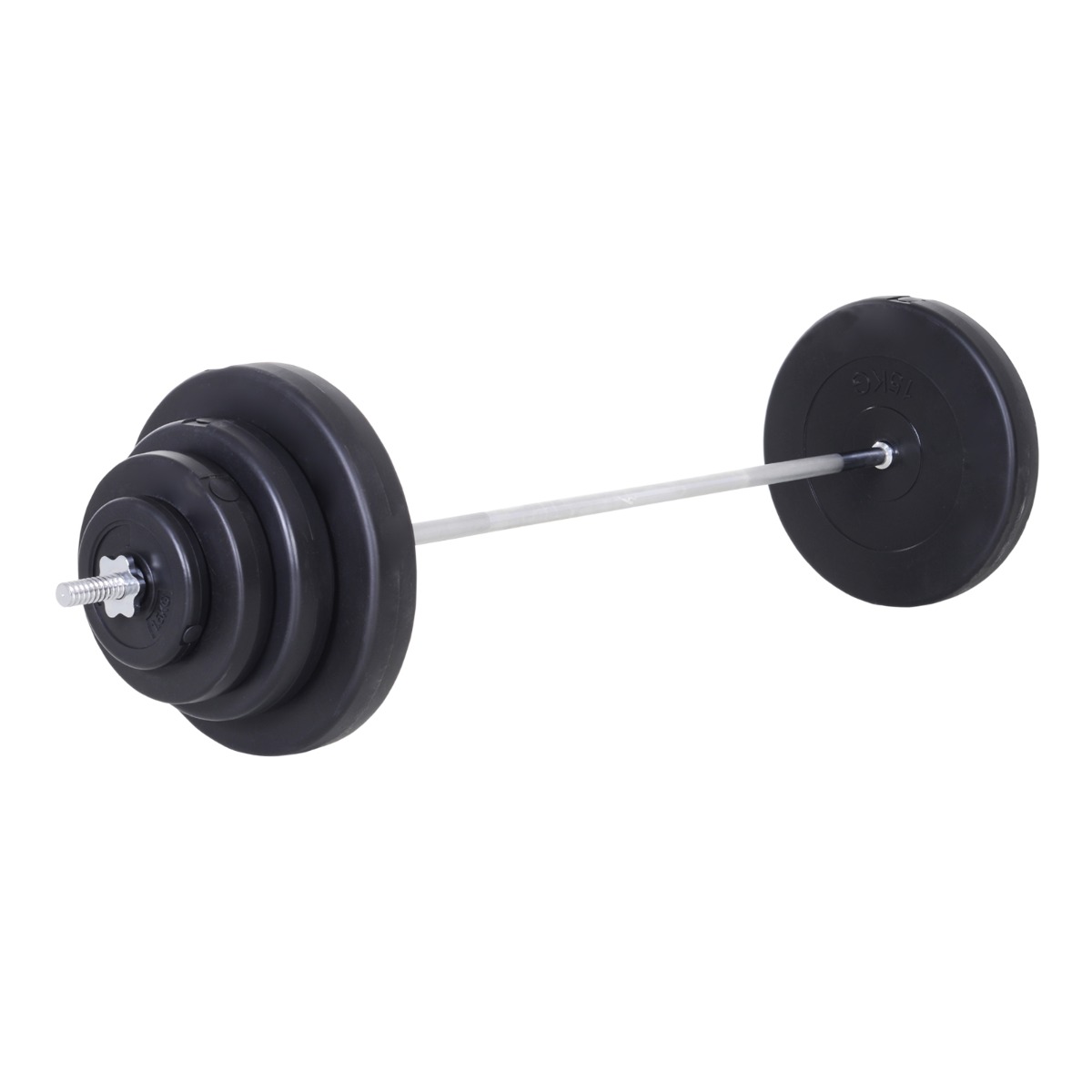 HOMCOM Set Haltere Ajustabile 170cm, Bară cu Zimți și 8 Discuri, Antrenament Musculare, 70kg, Fier | Aosom Romania HOMCOM Set Haltere Ajustabile 170cm, Bară cu Zimți și 8 Discuri, Antrenament Musculare, 70kg, Fier | Aosom Romania