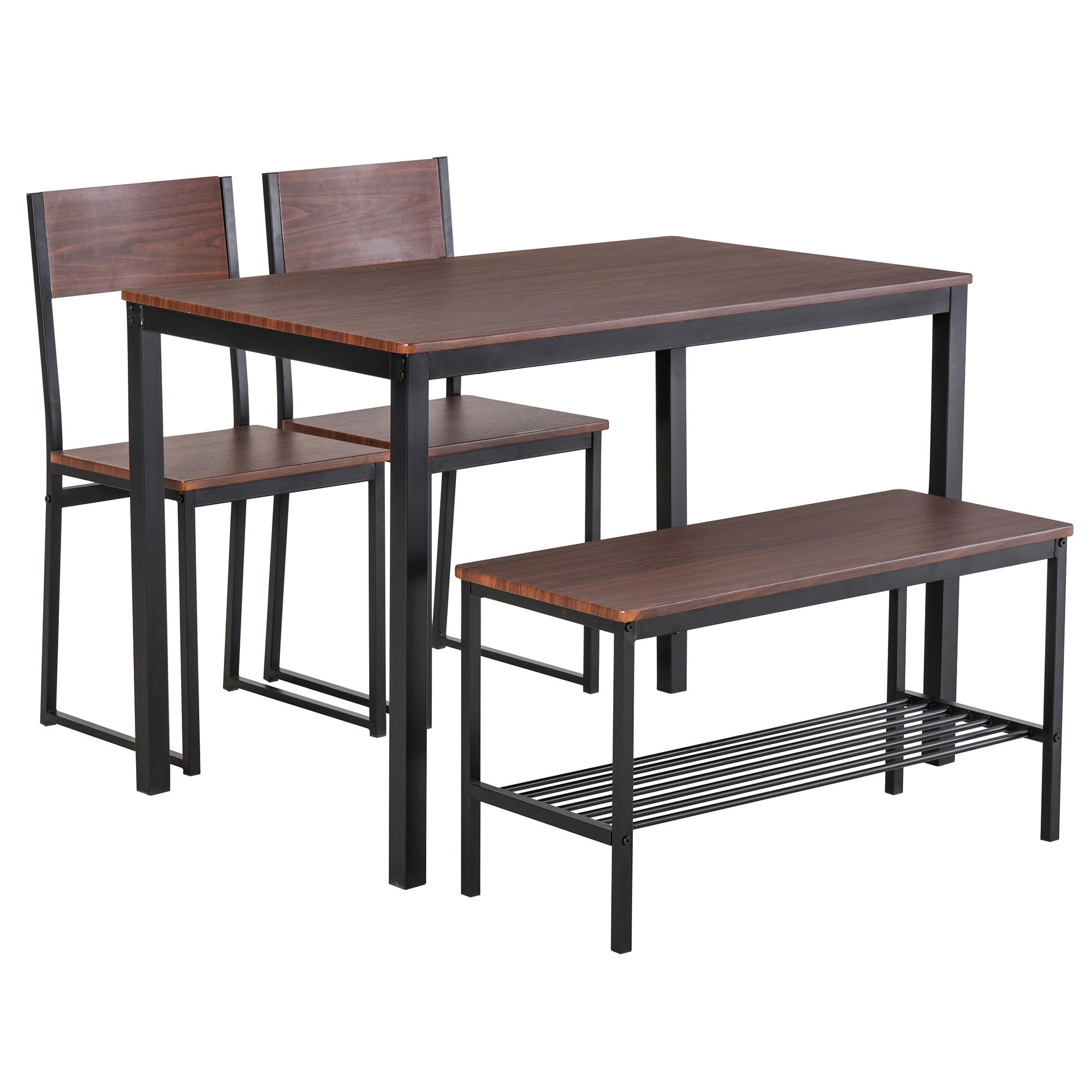 HOMCOM Set Mobilier de Bucătărie cu Masă, Bancă și Scaune, Design Modern, Masa Maro, Confortabil și Spațios, Ideal pentru Familie | Aosom Romania HOMCOM Set Mobilier de Bucătărie cu Masă, Bancă și Scaune, Design Modern, Masa Maro, Confortabil și Spațios, Ideal pentru Familie | Aosom Romania