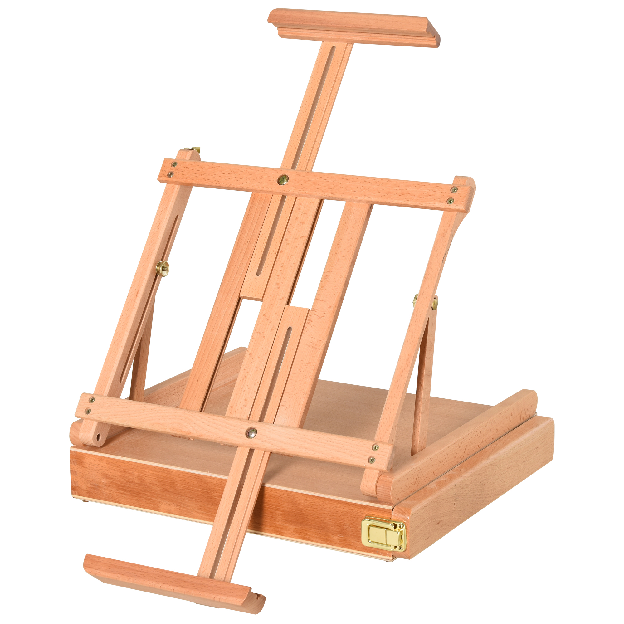 HOMCOM Sevalet din Lemn de Fag cu Sertar Inferior, Sevalet de Masa cu Inaltime si Inclinare Reglabile, 42x36x12.5 cm, culoare Lemn Natur HOMCOM Sevalet din Lemn de Fag cu Sertar Inferior, Sevalet de Masa cu Inaltime si Inclinare Reglabile, 42x36x12.5 cm, culoare Lemn Natur
