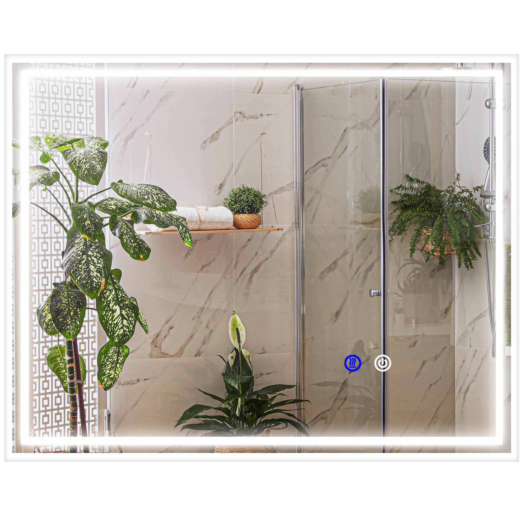 Kleankin Oglindă LED pentru Baie cu Rama din Aluminiu, 3 Temperaturi de Culoare, Memorie, 90x70cm | Aosom Romania Kleankin Oglindă LED pentru Baie cu Rama din Aluminiu, 3 Temperaturi de Culoare, Memorie, 90x70cm | Aosom Romania