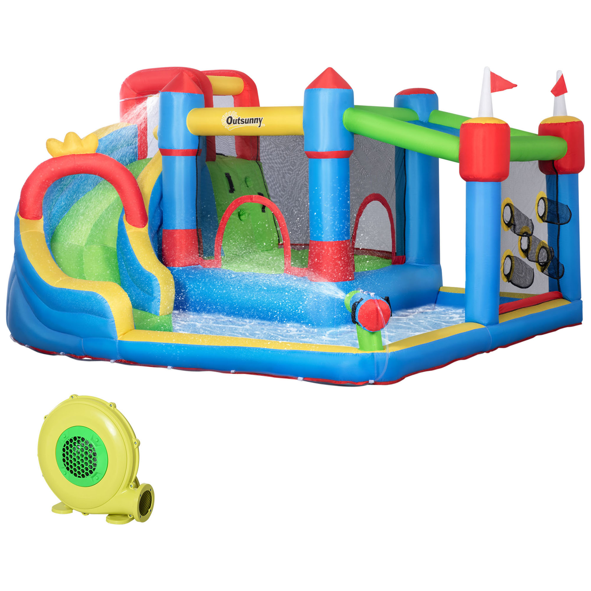 Outsunny Castel Gonflabil 5-în-1 pentru Copii, cu Sac Transport, 3-8 Ani, 3,9x3x2m, Multicolor | Aosom Romania Outsunny Castel Gonflabil 5-în-1 pentru Copii, cu Sac Transport, 3-8 Ani, 3,9x3x2m, Multicolor | Aosom Romania