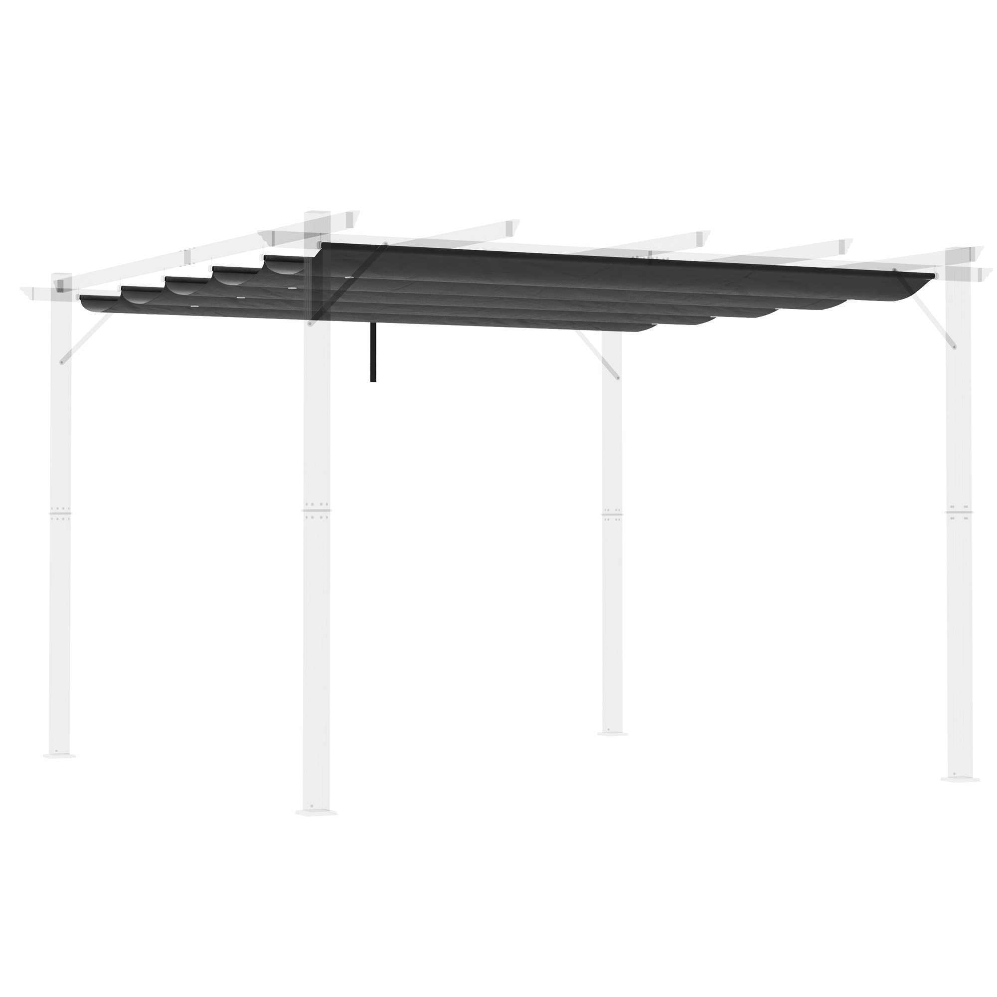 Outsunny Copertina retractabila pentru pergola, Copertina de rezerva din material textil pentru pergola de 3 x 3 (m), gri inchis | AOSOM RO Outsunny Copertina retractabila pentru pergola, Copertina de rezerva din material textil pentru pergola de 3 x 3 (m), gri inchis | AOSOM RO