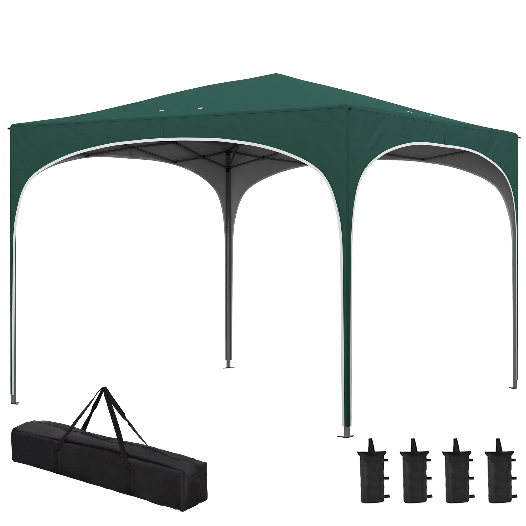 Outsunny Cort cu Copertină Pliabilă 3x3m Adăpost Soare Înălțime Reglabilă Geantă Transport Saci Nisip Verde | Aosom Romania Outsunny Cort cu Copertină Pliabilă 3x3m Adăpost Soare Înălțime Reglabilă Geantă Transport Saci Nisip Verde | Aosom Romania